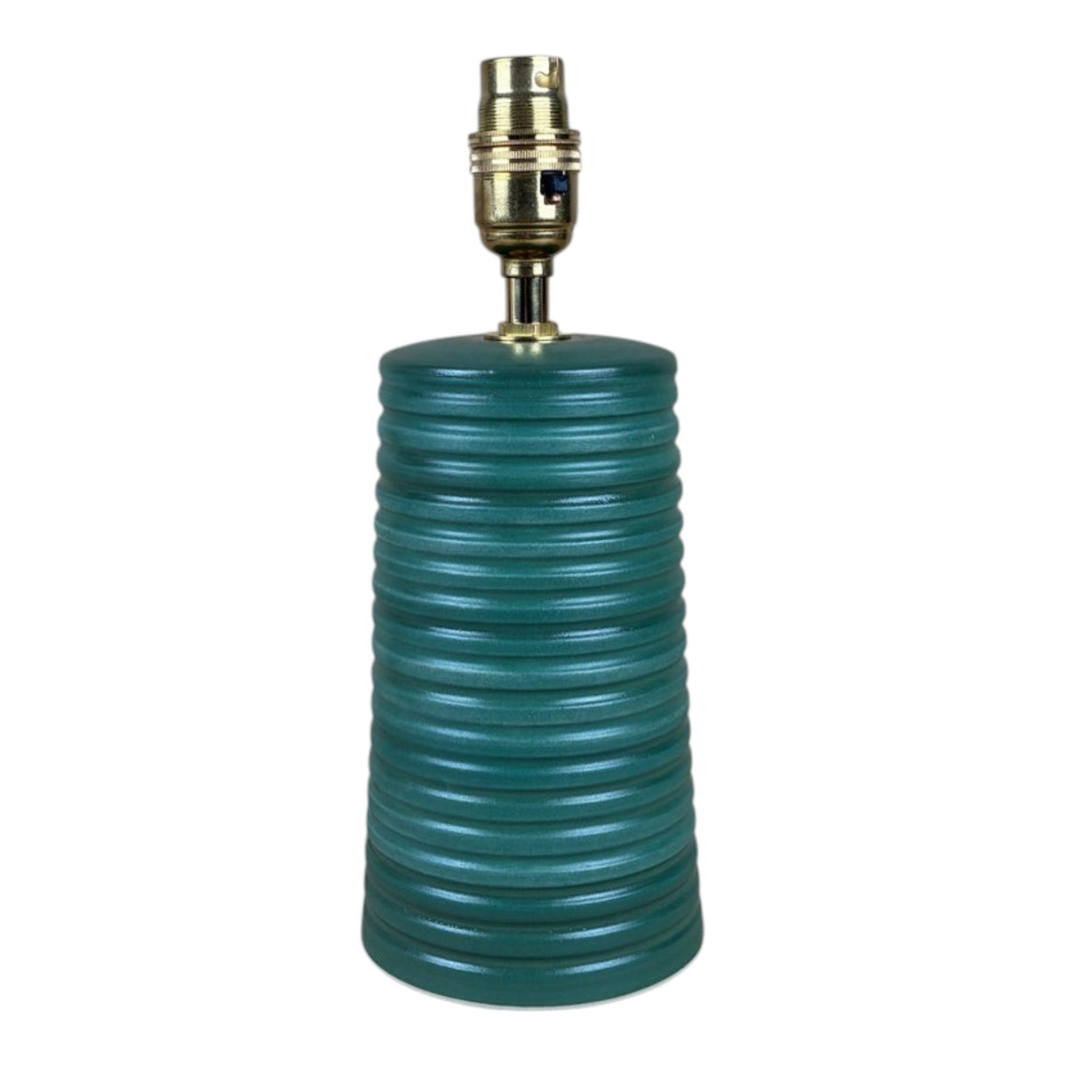 Green Ridged Small Tapered Lamp