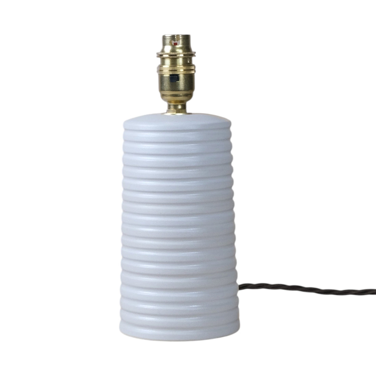 White Ridged Small Tapered Lamp