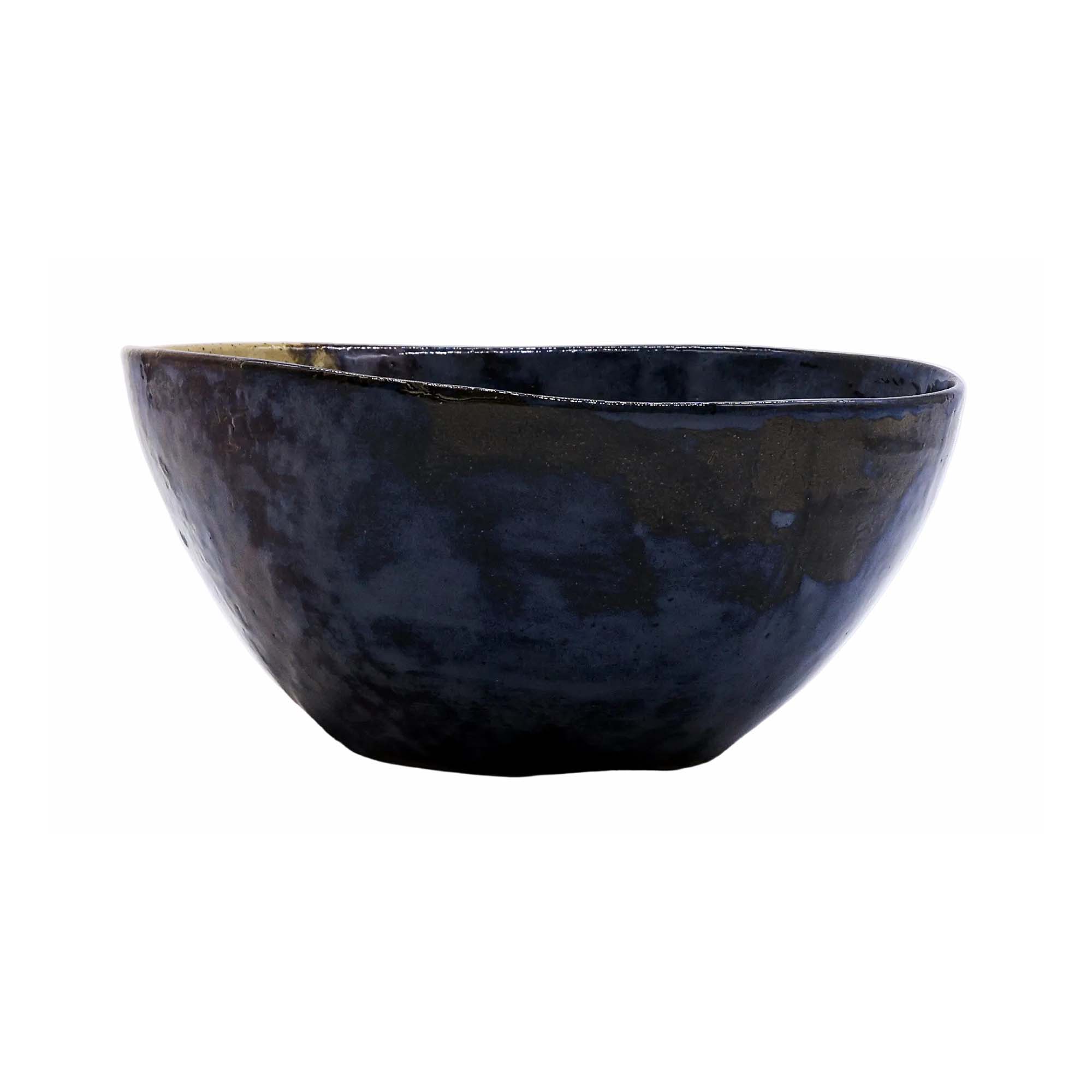 Large Indigo Clay Shore Handmade Ceramic Stoneware Dinner Bowl