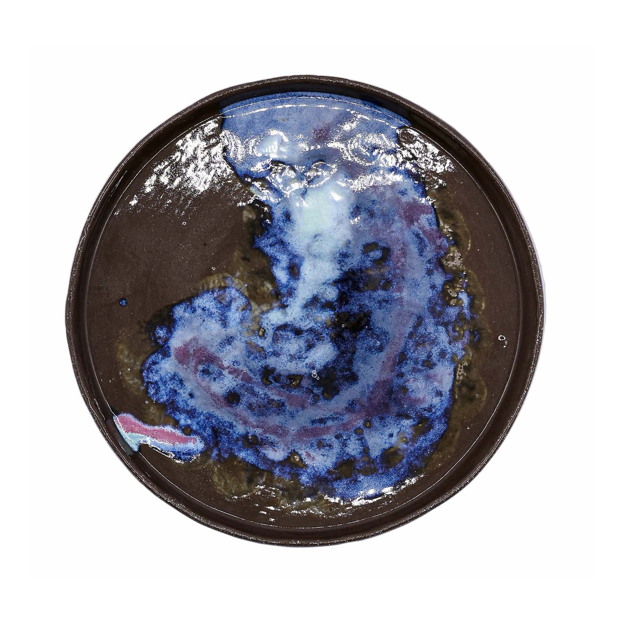 27 cm Nebula Smoked Grey Large Stoneware Handmade Ceramic Dinner Plate