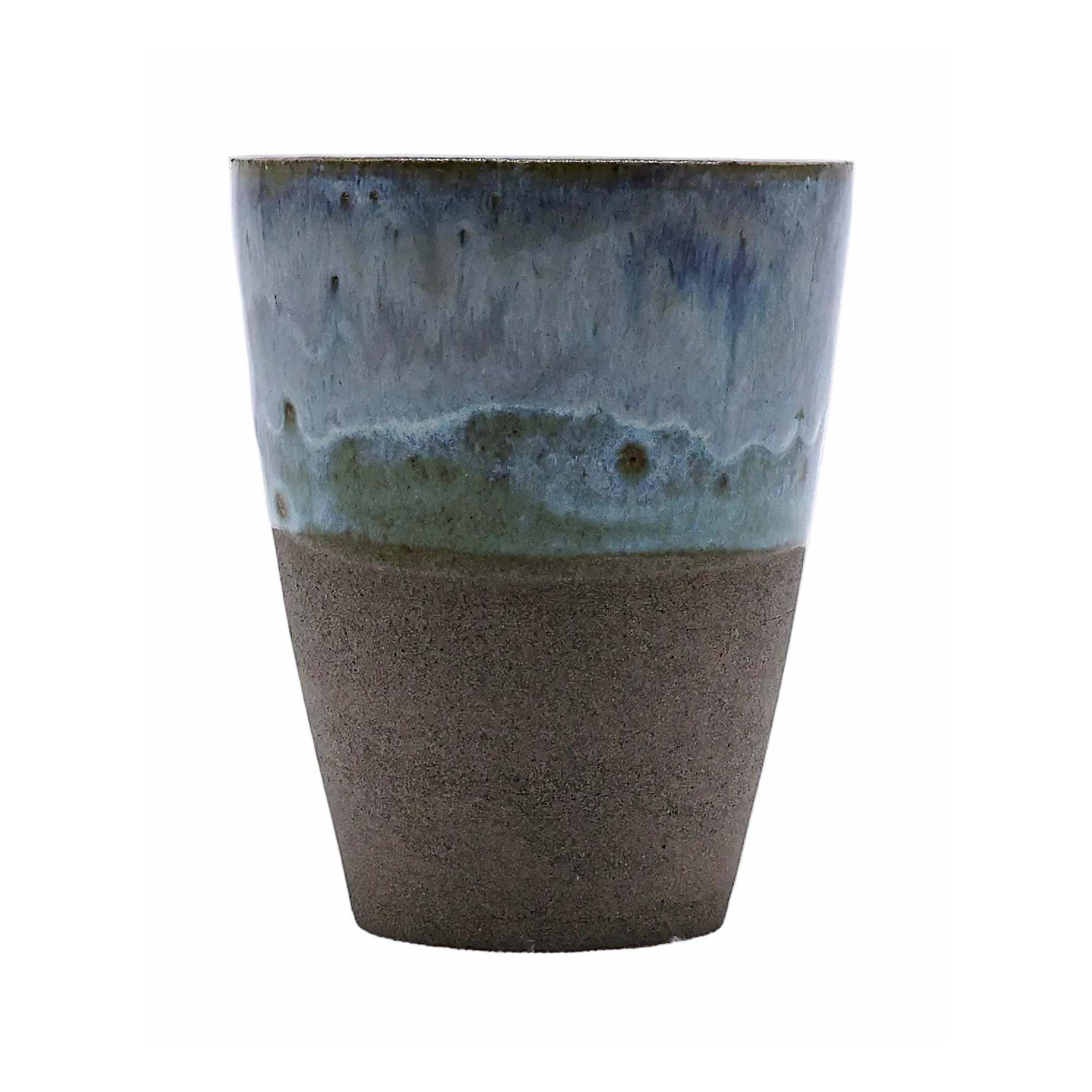 Bluvio Quadra Handmade Ceramic Smoked Grey Stoneware Tall Ceramic Cup