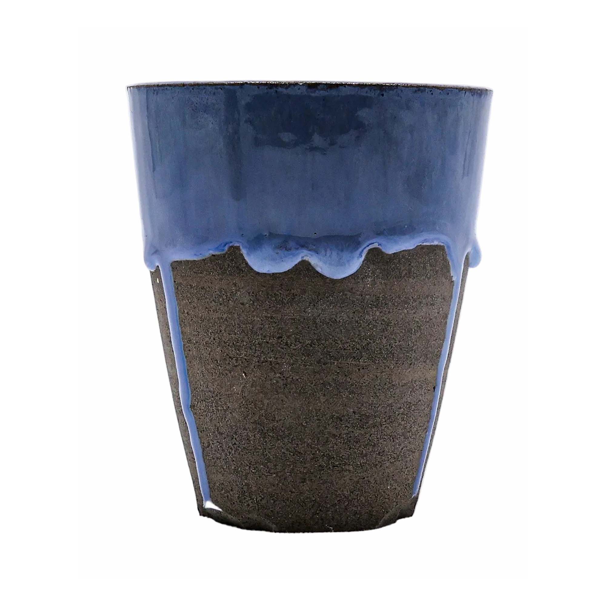 Blulume Quadra Blue Handmade Ceramic Smoked Grey Stoneware Tall Ceramic Cup
