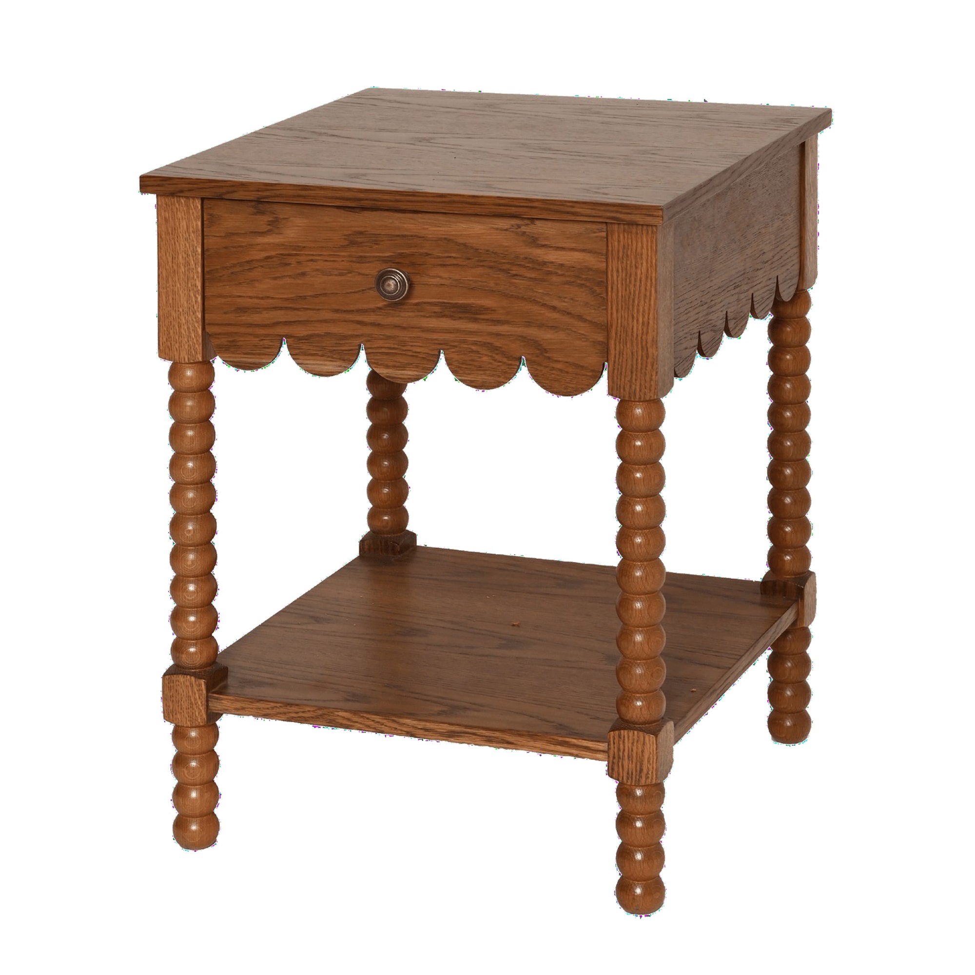 Bedside Table with Scallop Edge
