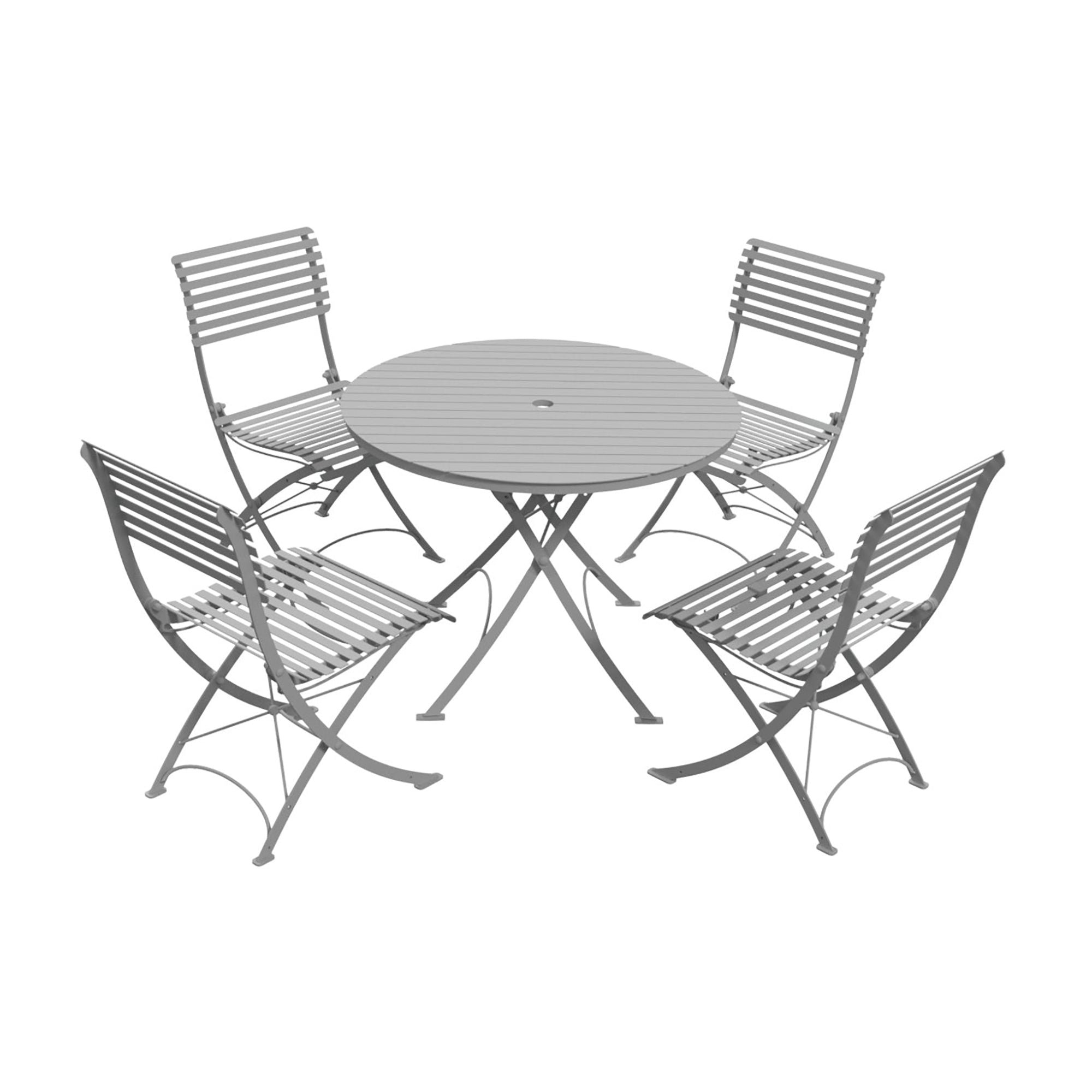 Darsham 1m Round Table & 4 Chairs Type B Etched