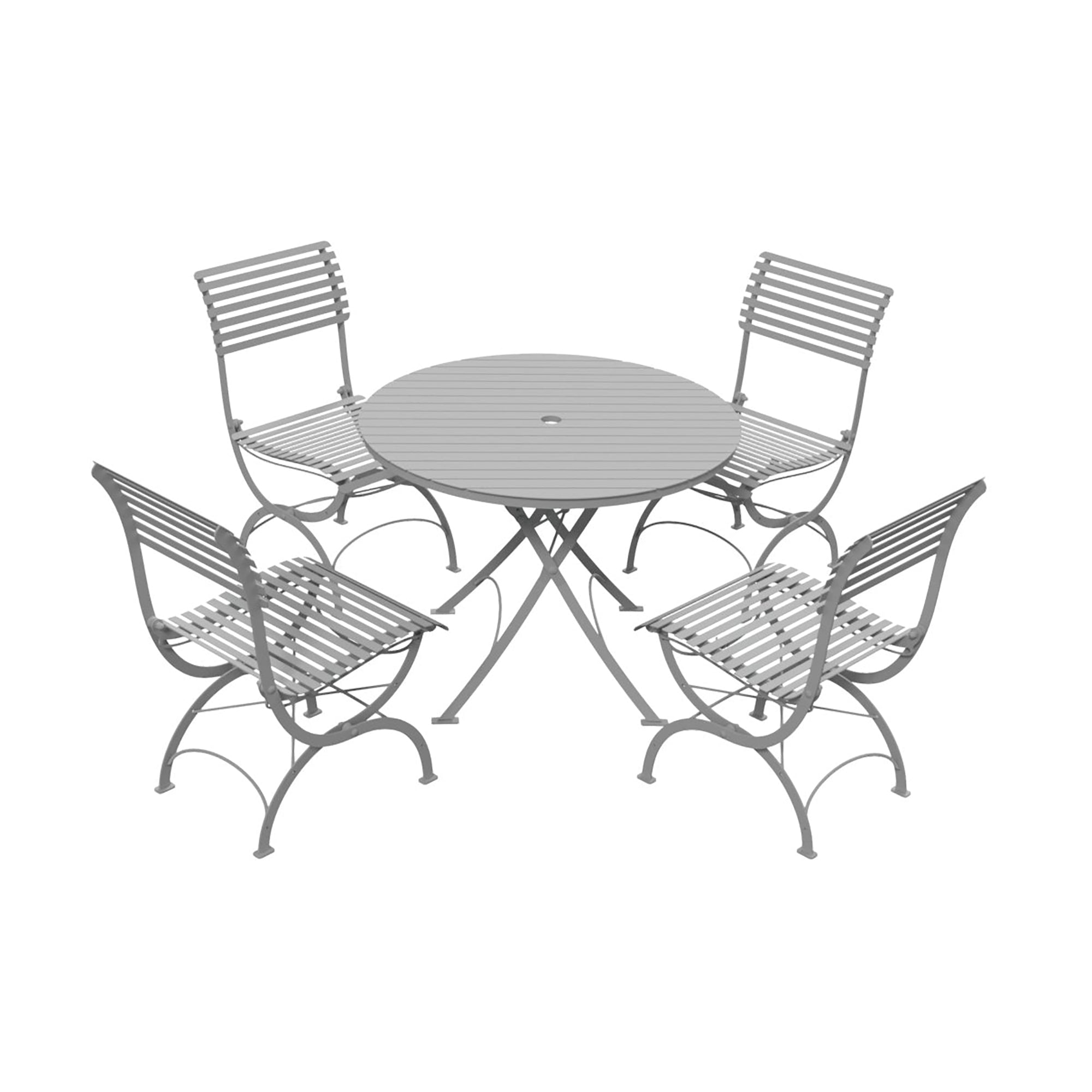 Darsham 1m Round Table & 4 Chairs Type A Etched
