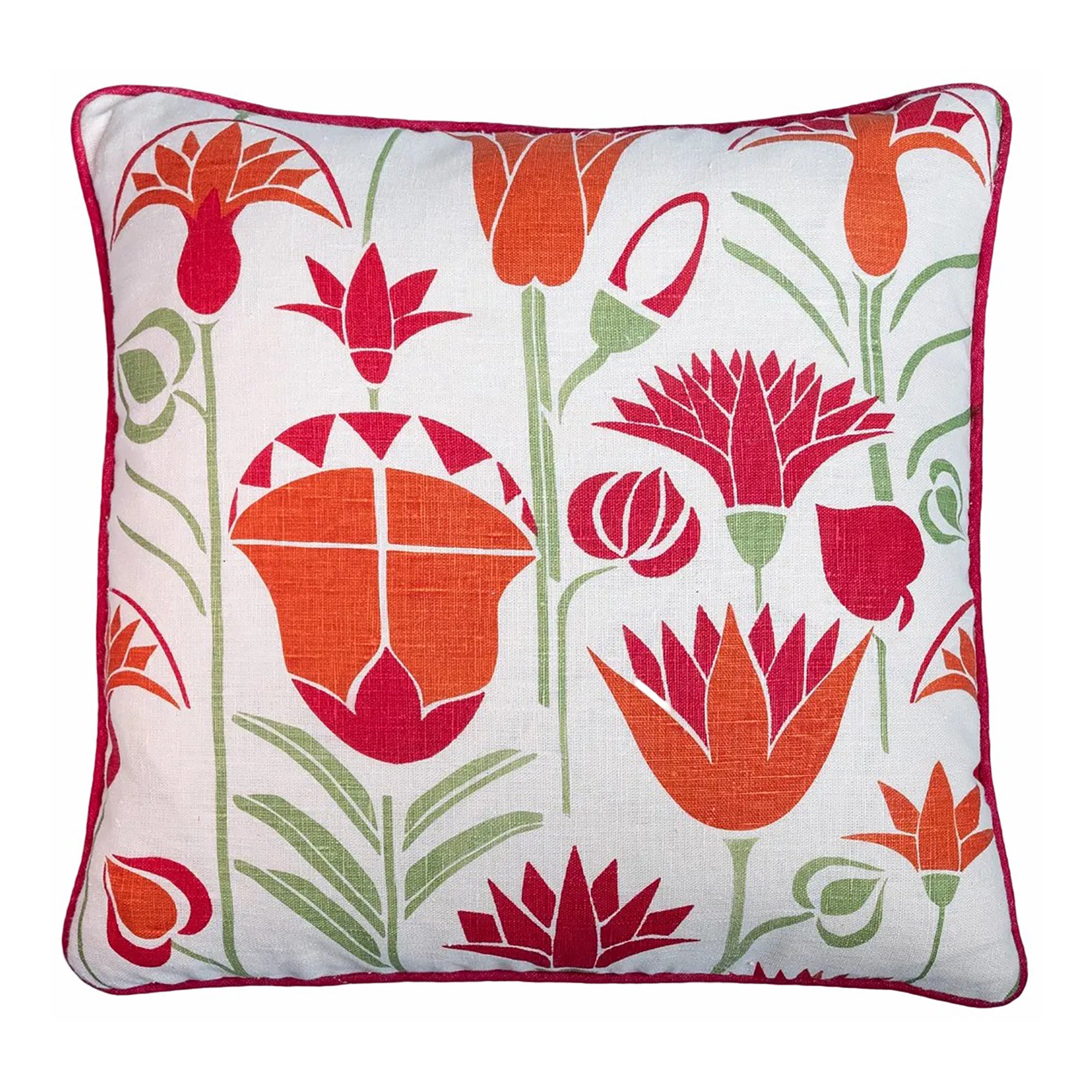 Lotus Cushion (orange and magenta)