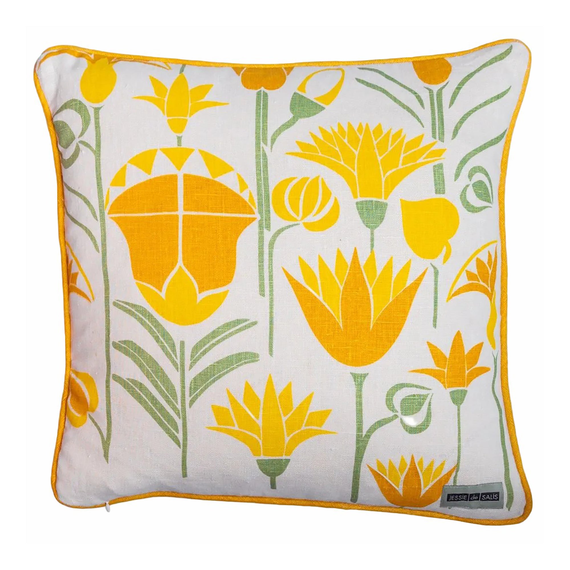 Lotus Cushion (tones of yellow)