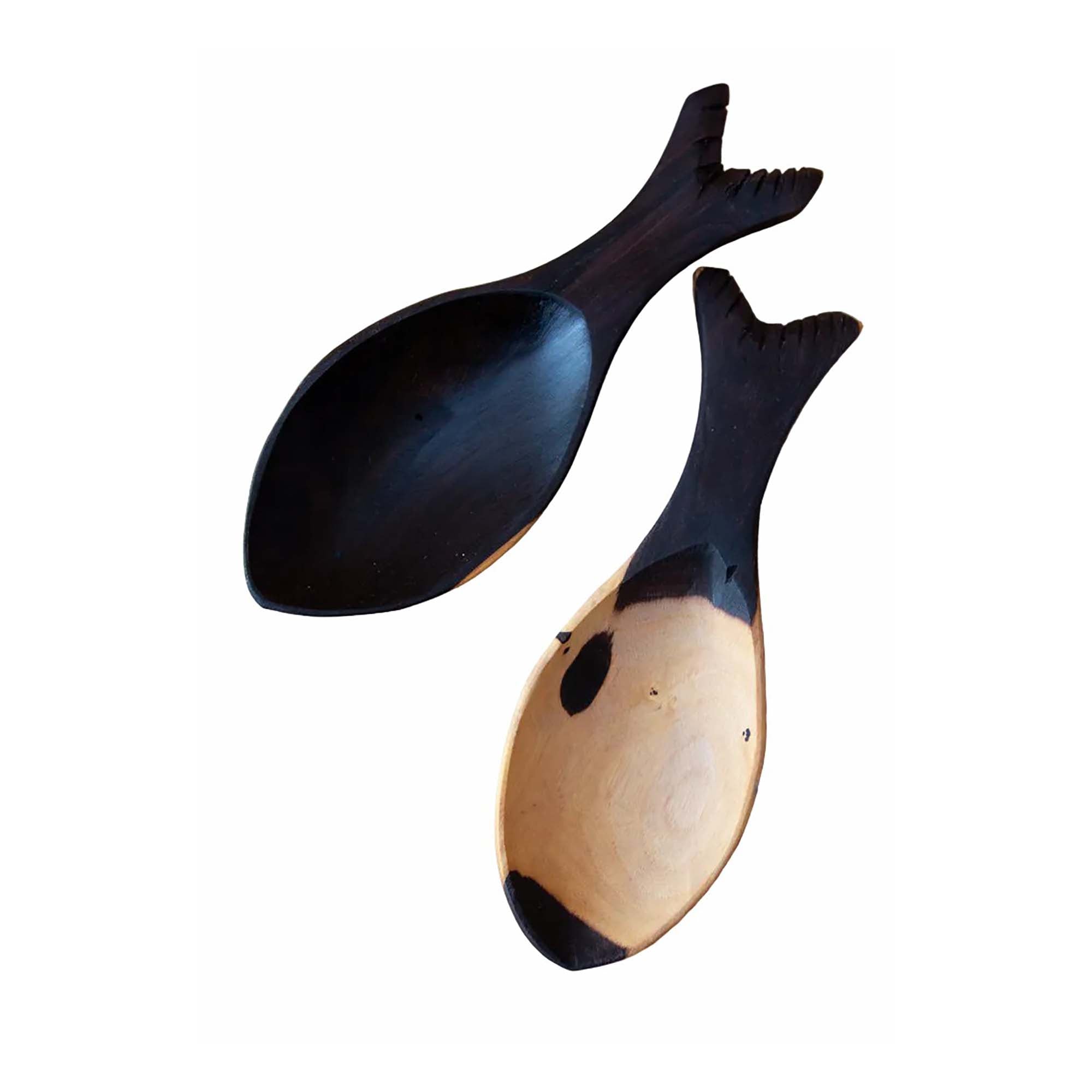 African Blackwood Fish Shaped Salad Servers