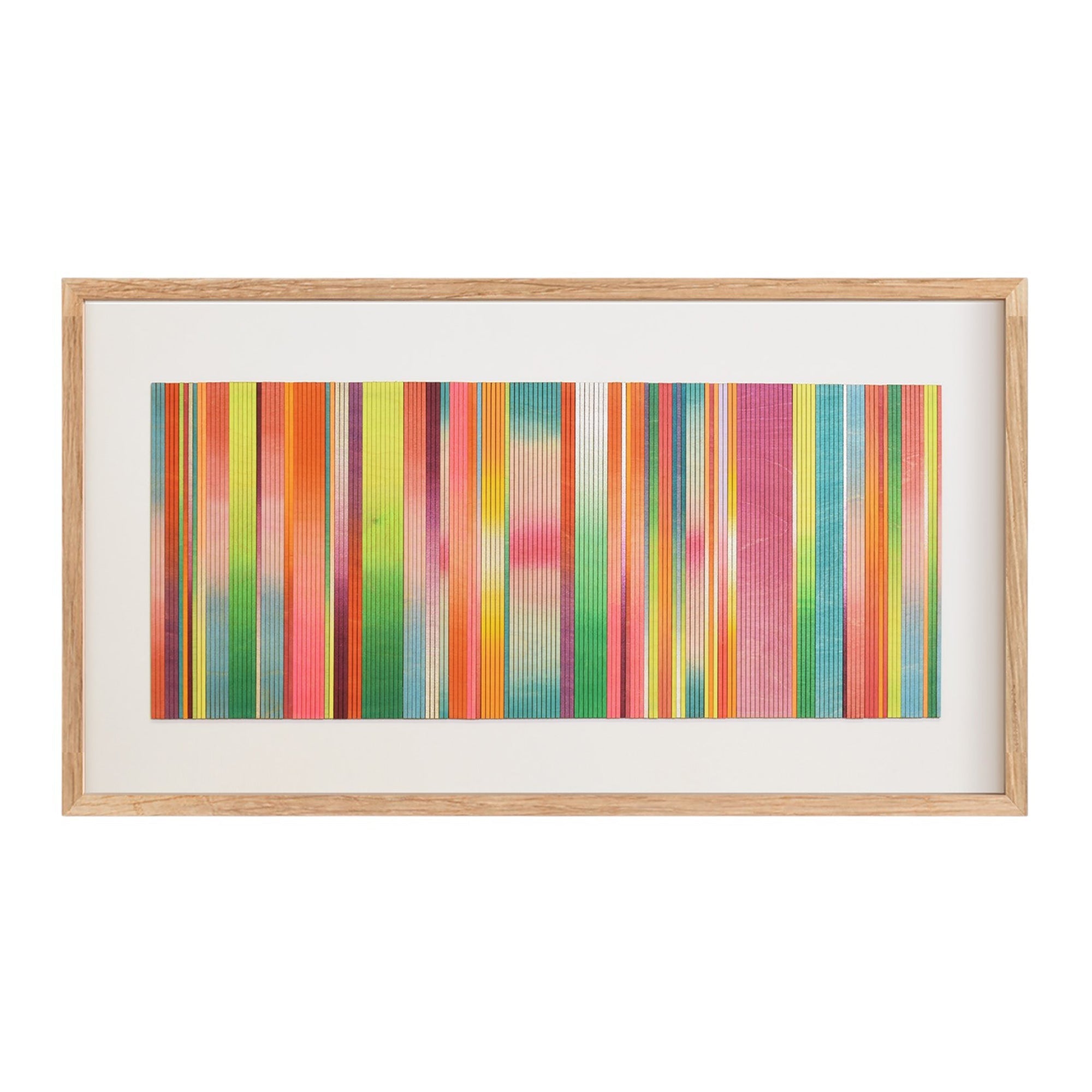 Irregular Stripe Colour Study Painting, Landscape Red Ombre