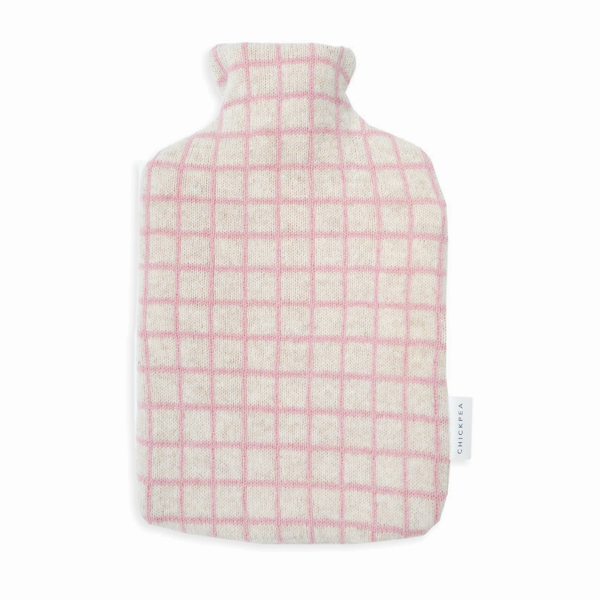 Pink Grid Hot Water Bottle