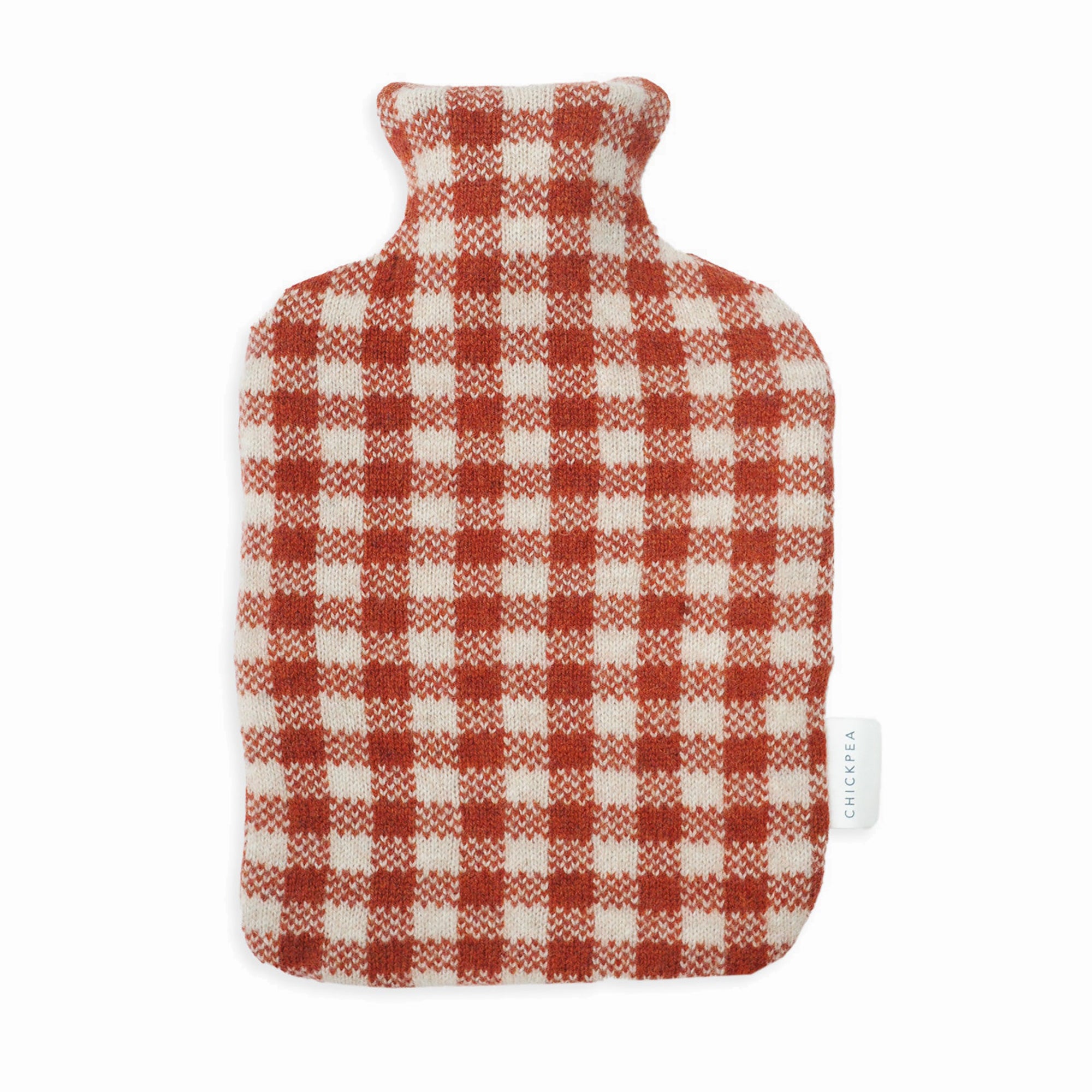 Rust Gingham Hot Water Bottle