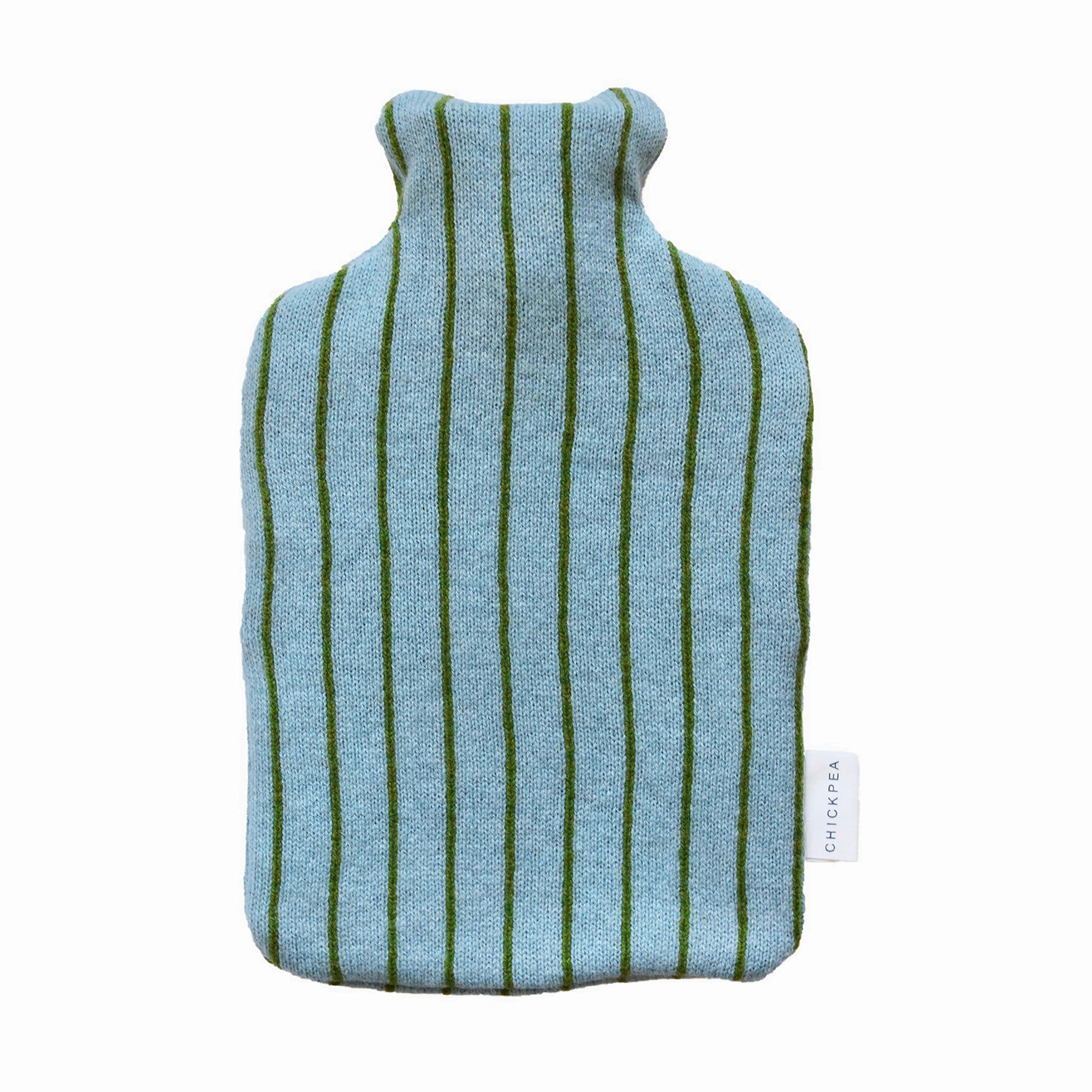 Blue and Moss Wide Stripe Hot Water Bottle