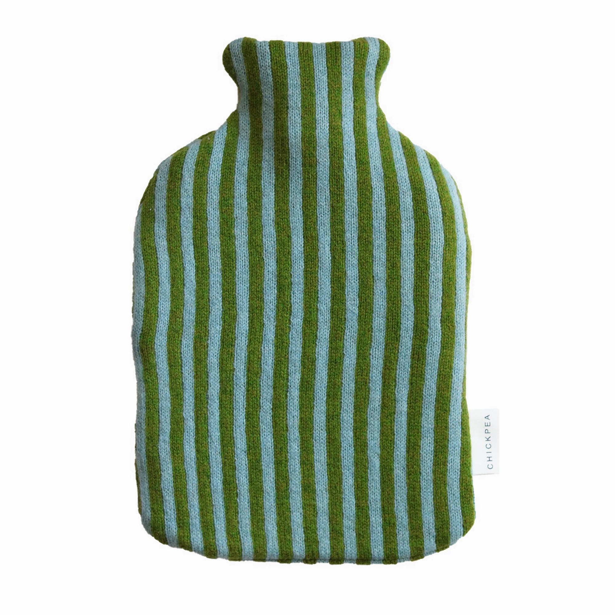 Blue and Moss Bold Stripe Hot Water Bottle
