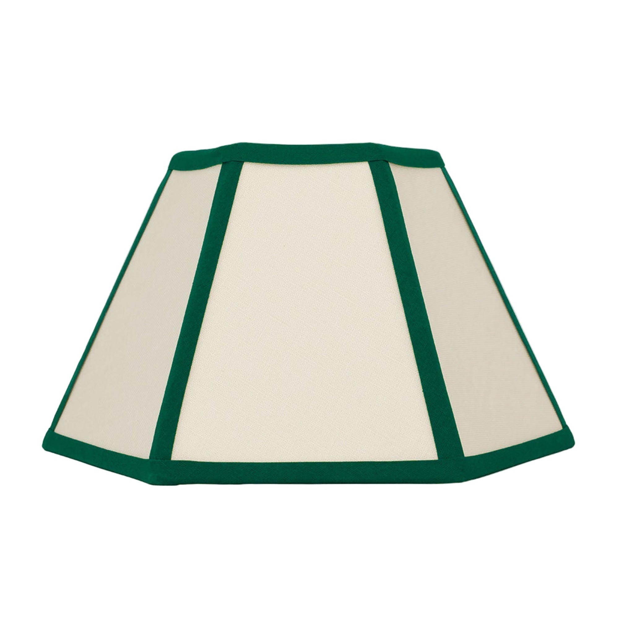 Green Trim Hexagon Linen Lampshade | Small
