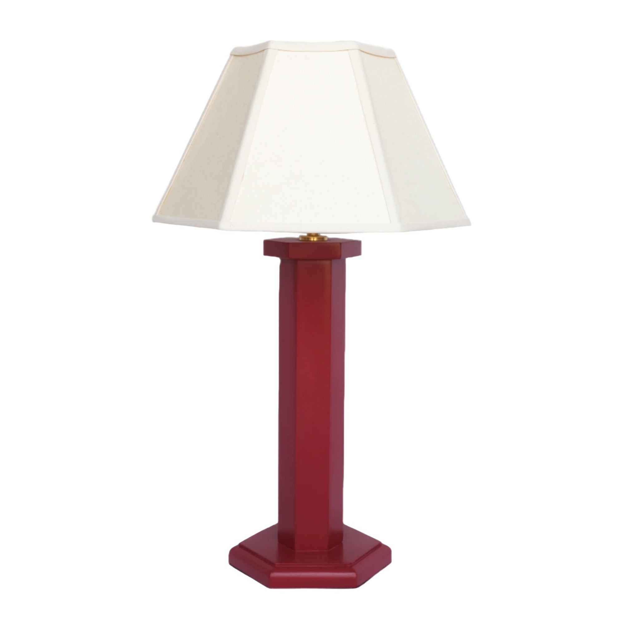 Hexagon Bedside Lamp - Ruby Red