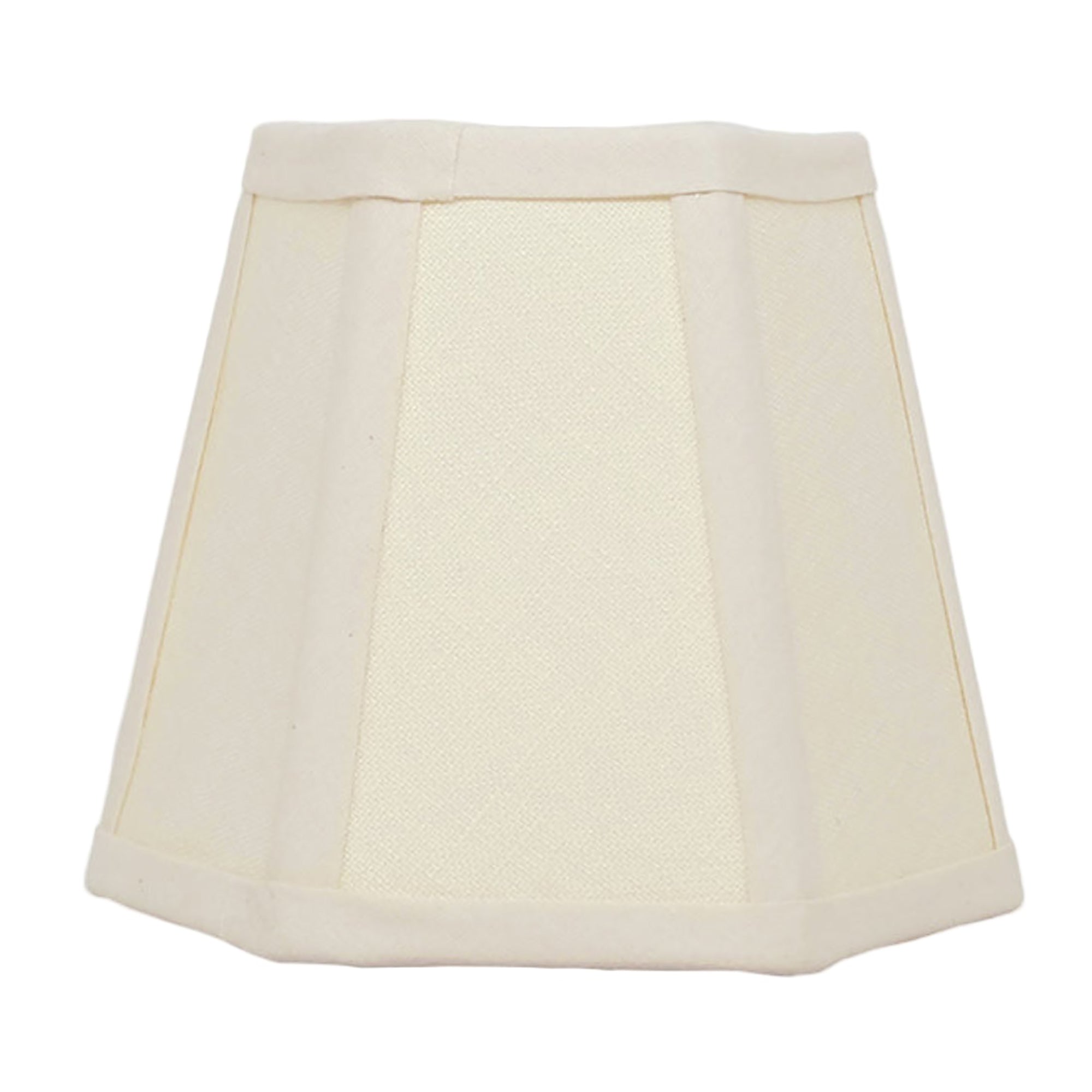 Cream Trim Hexagon Linen Lampshade | Candle Shade