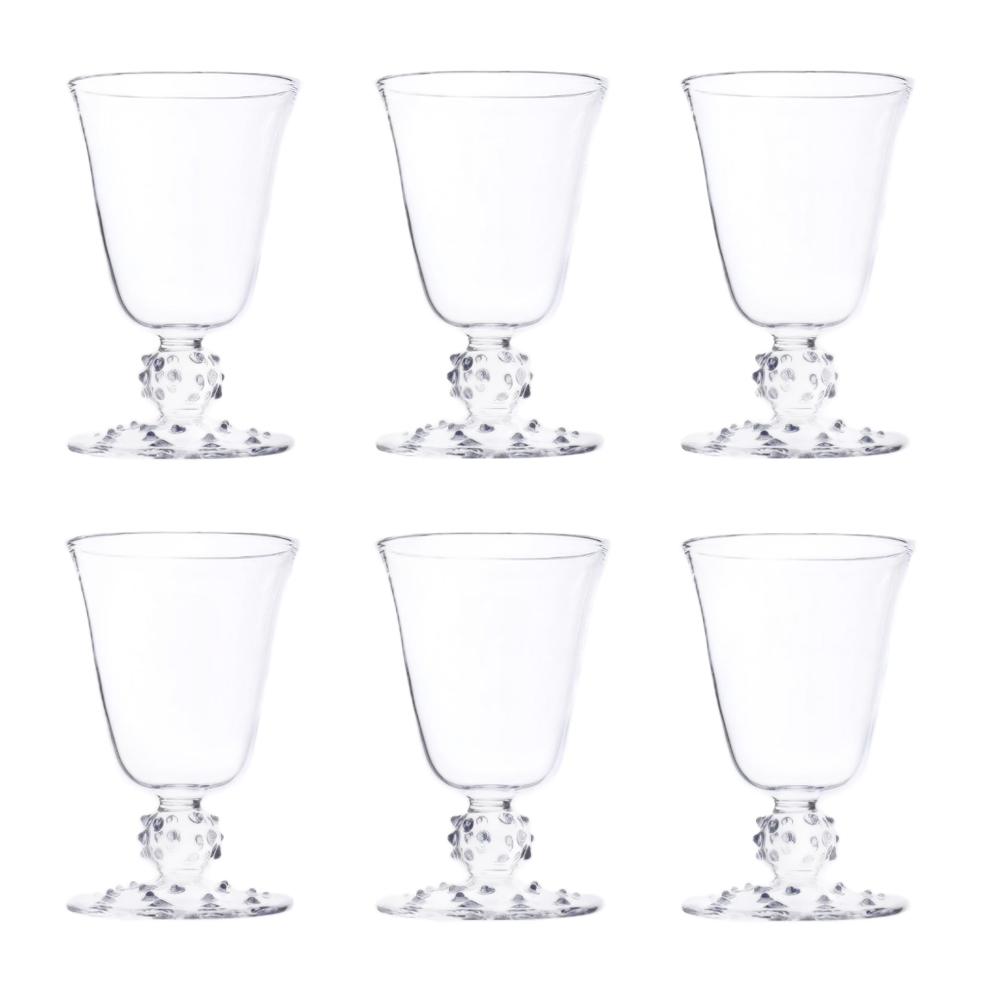 Clear Pom Wine Glass | Set of Six