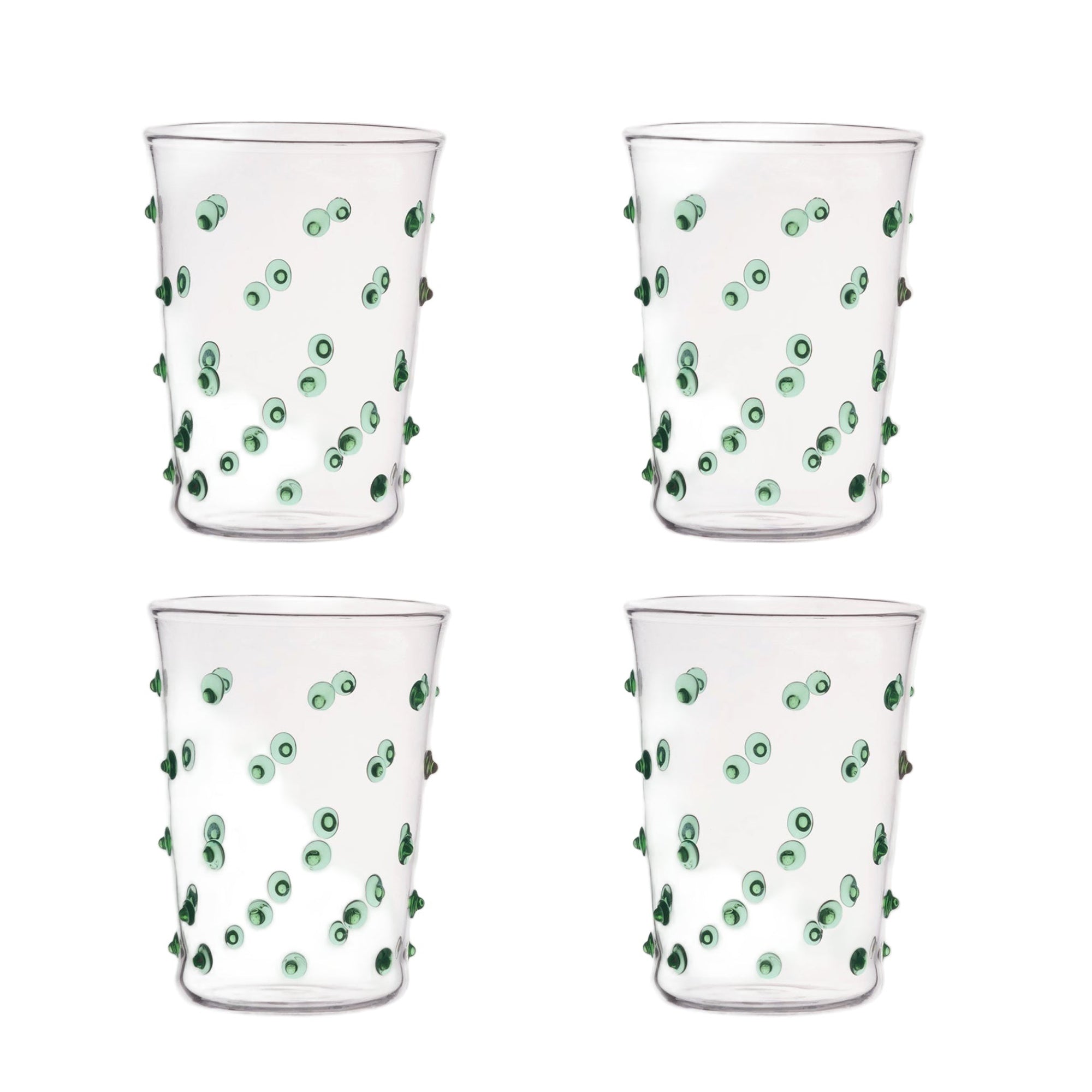 Green Pom Tumbler - Set of Four