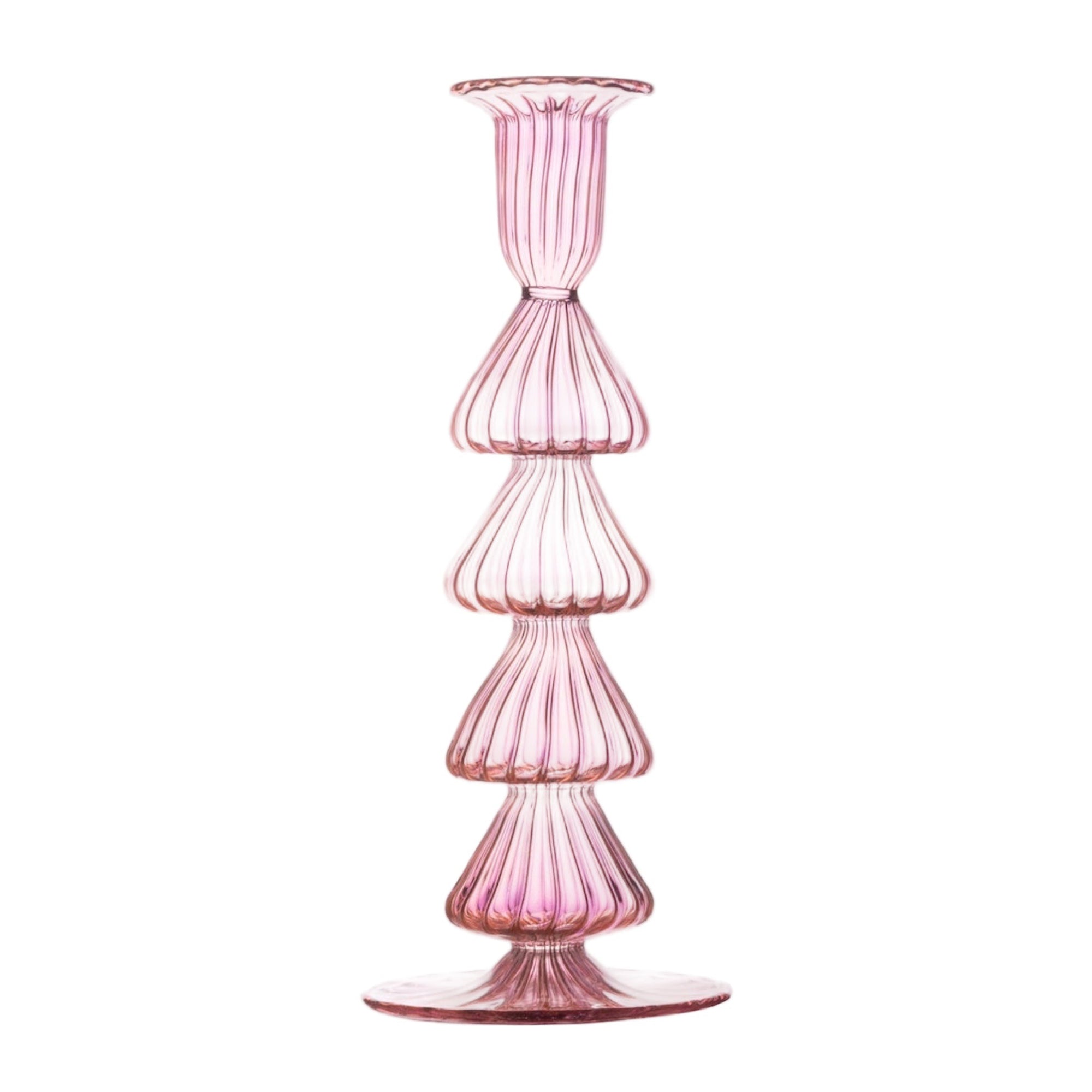 Buto Glass Candlestick - Pink