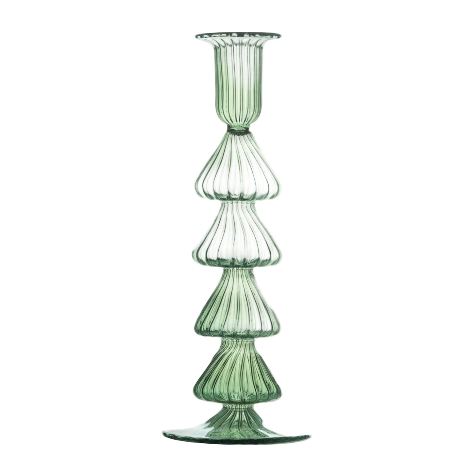 Buto Glass Candlestick - Green