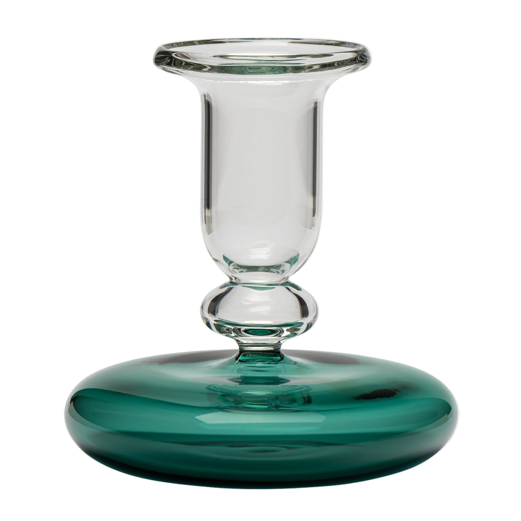 Pebble Glass Candlestick | Teal