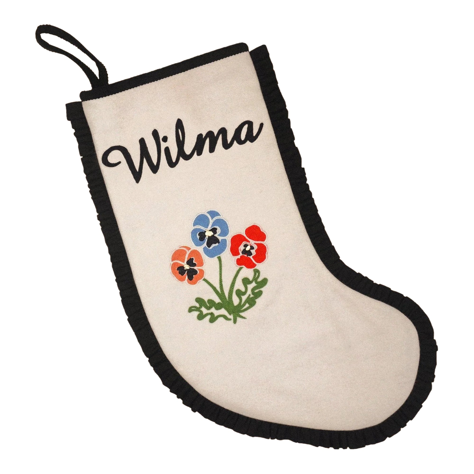 Winter Pansy Christmas Stocking