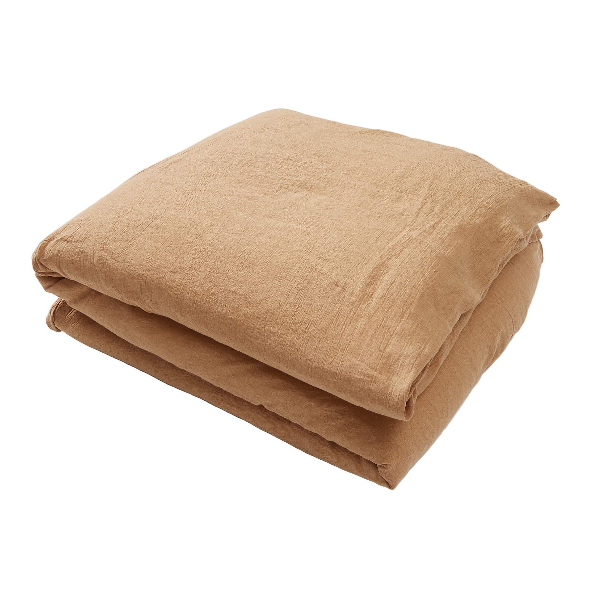 Washed Linen Cotton Duvet Cover Soft Terracotta