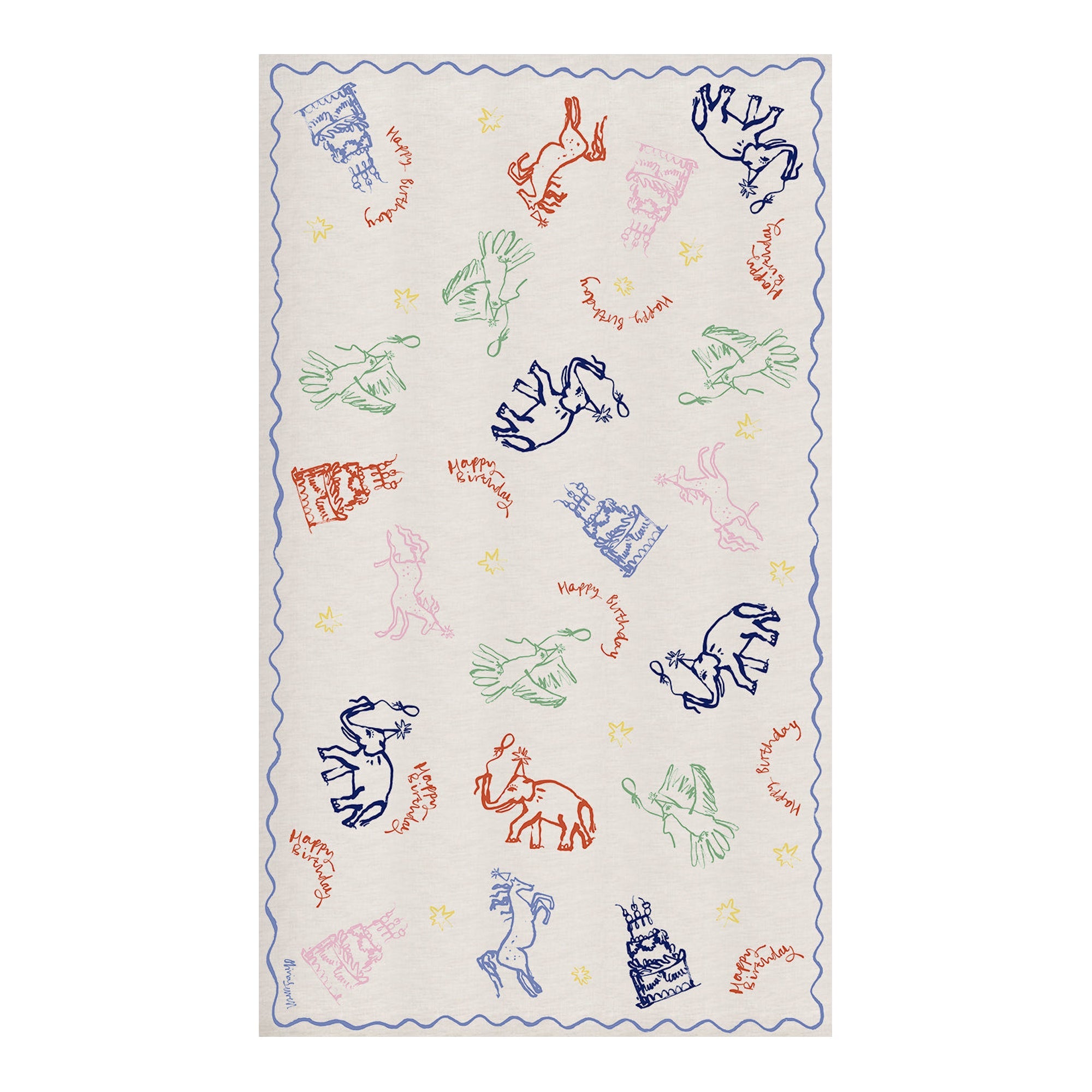 Birthday Linen Tablecloth