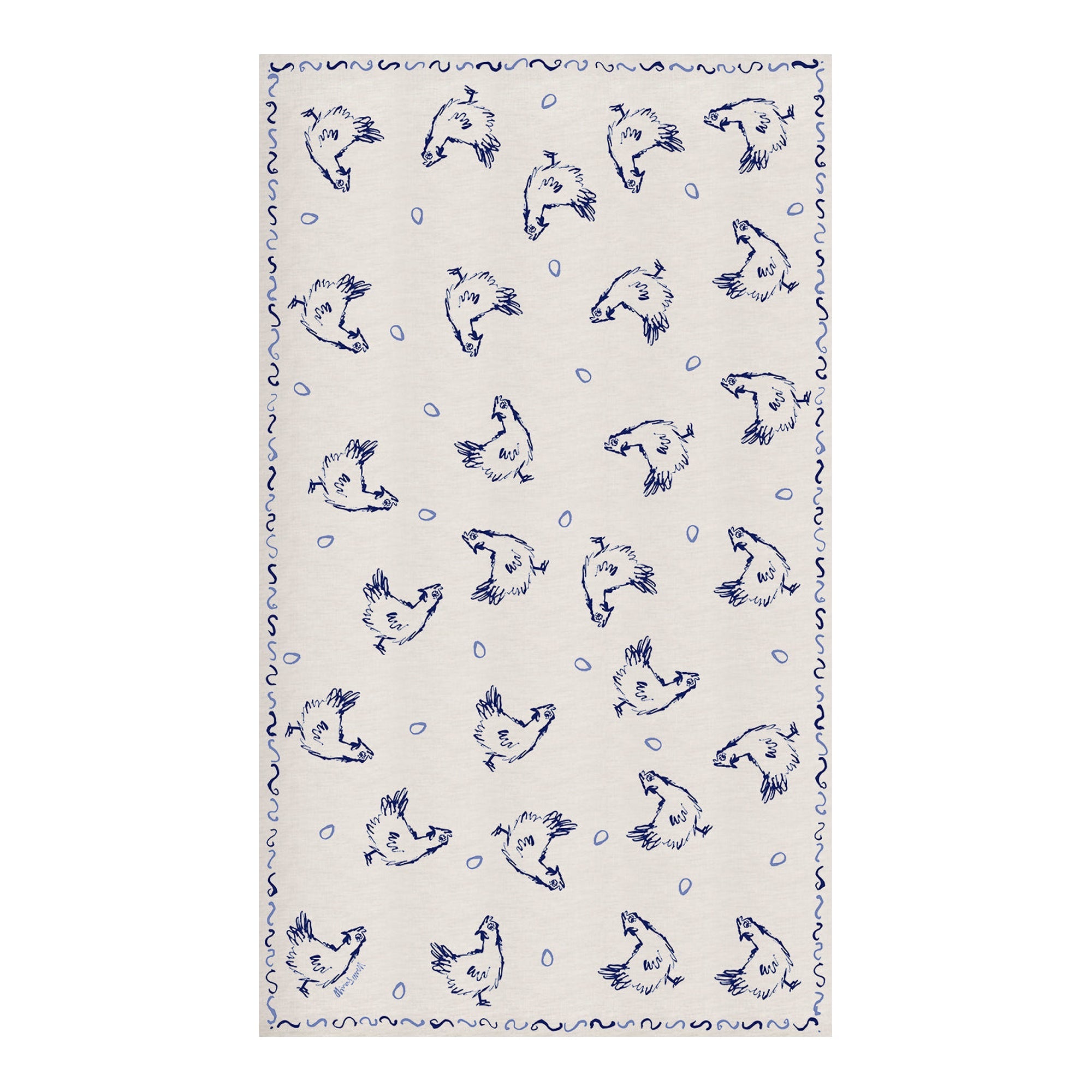 Hens & Eggs Linen Tablecloth