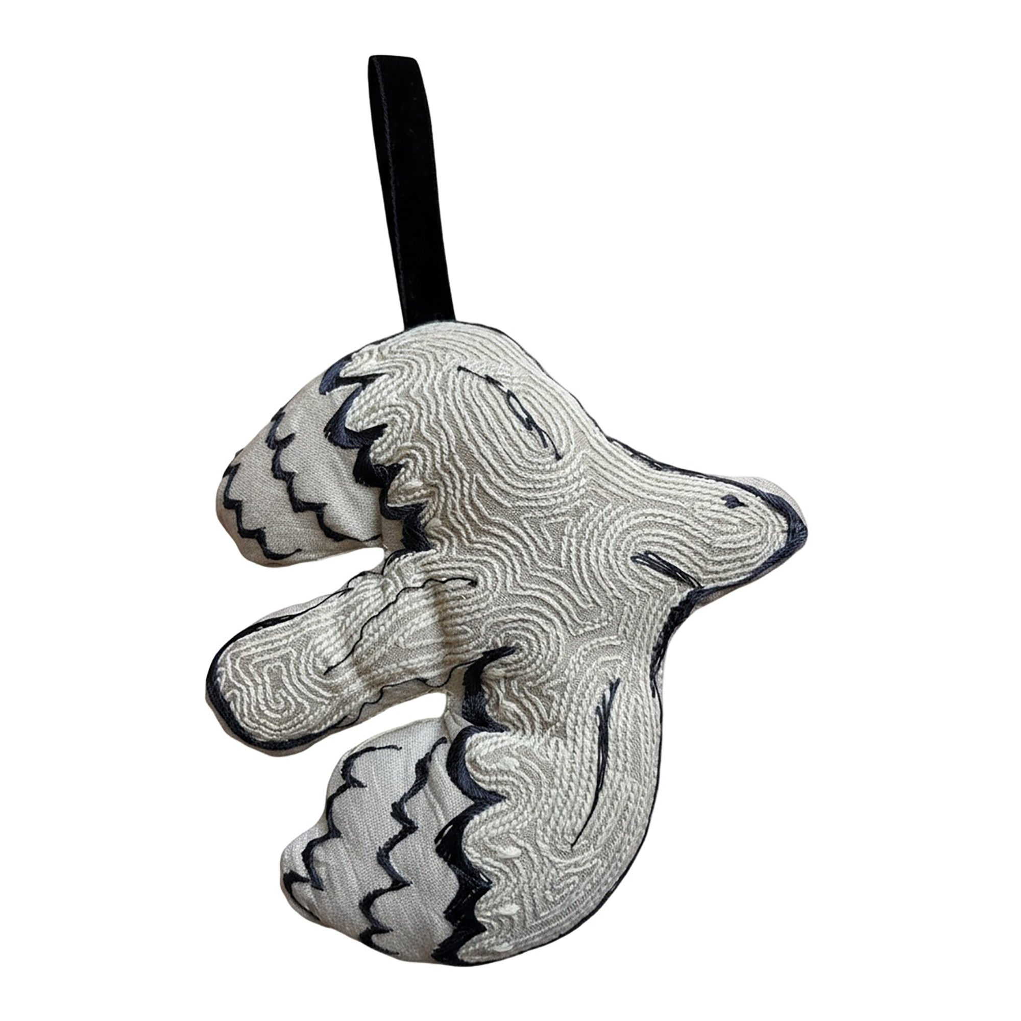 Festive Hanging Decoration - Ecru and Navy
