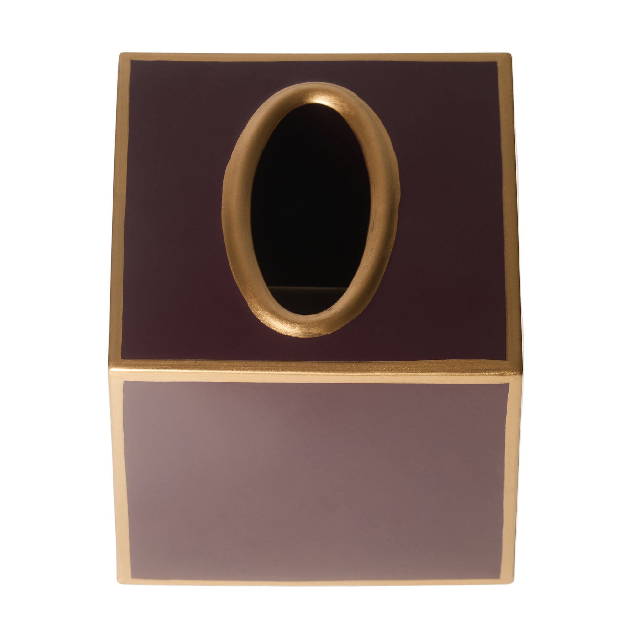 Tissue Box Cover | Aubergine & Gold