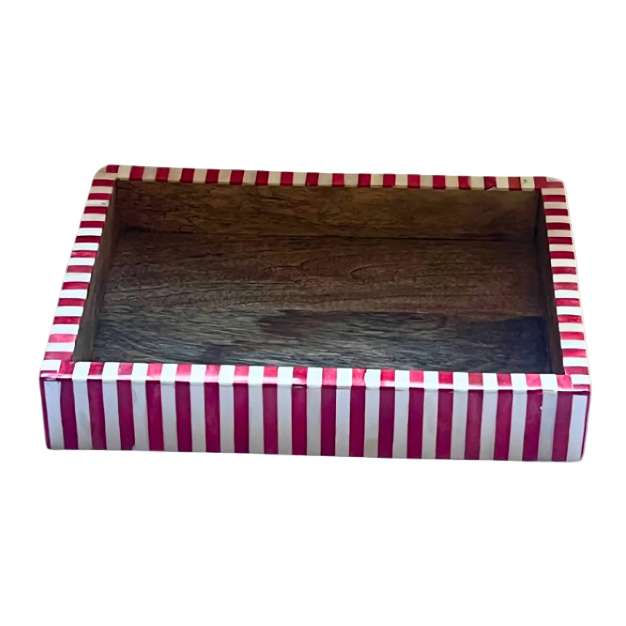 Rectangular Inlay Tray | Small |  Red | Striped