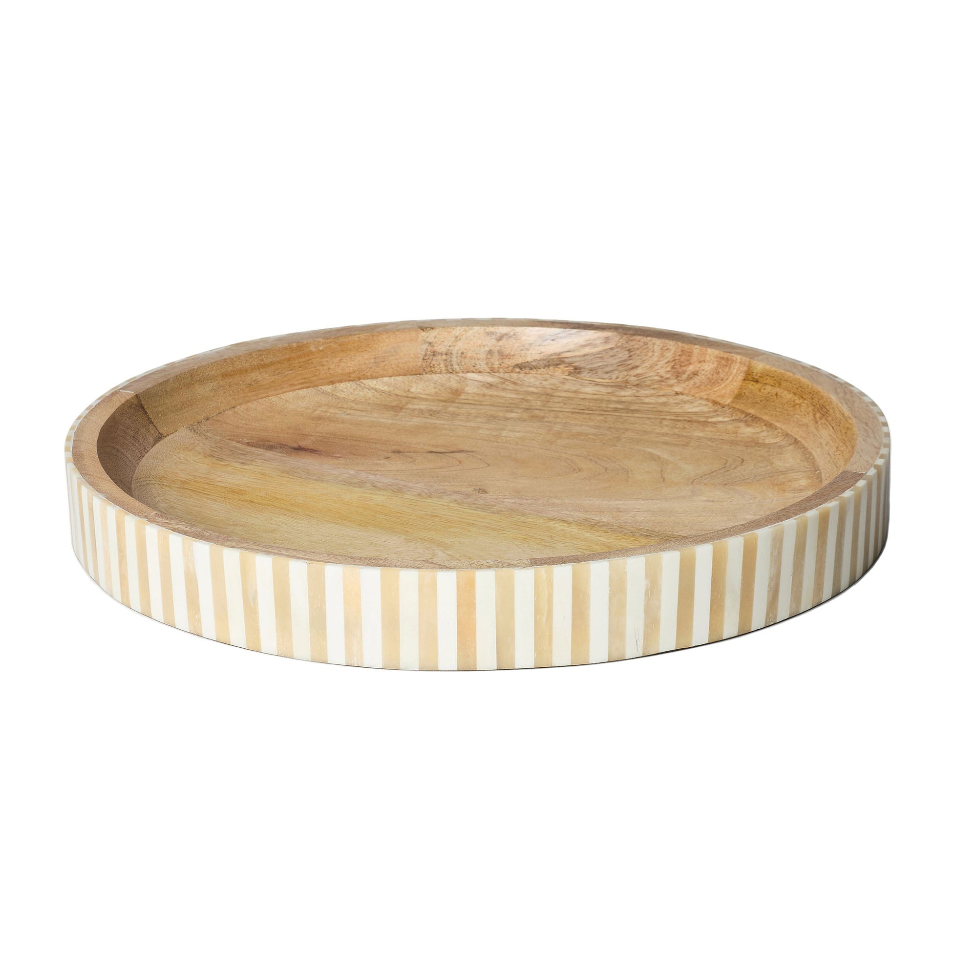 Round Inlay Tray | Beige | Striped