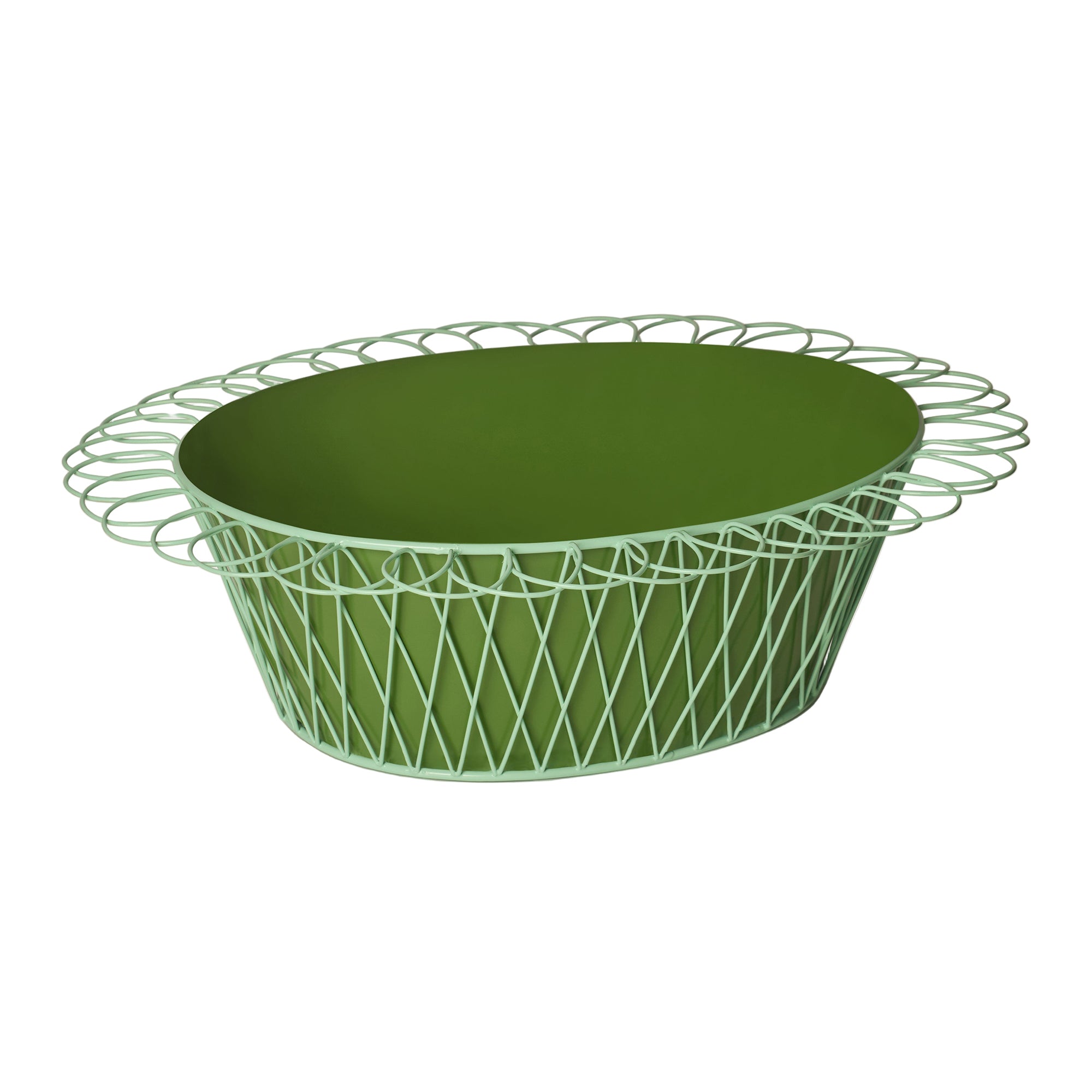 Wire Basket Planter | Apple Green & Turquoise