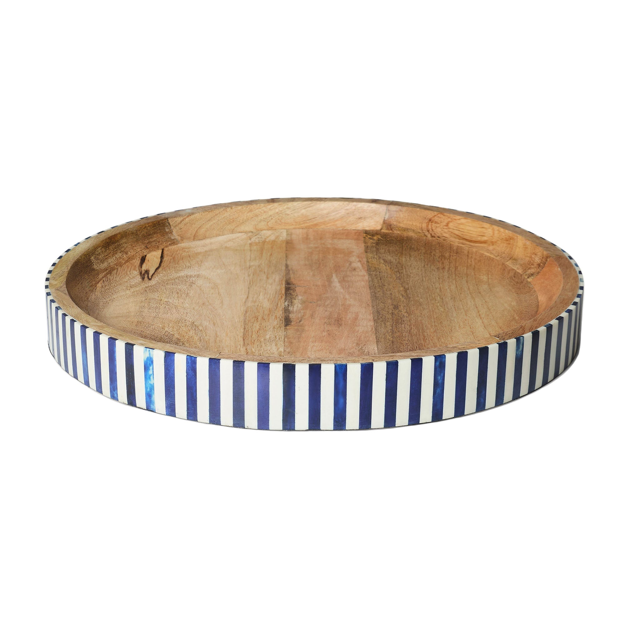 Round Inlay Tray | Navy Blue | Striped
