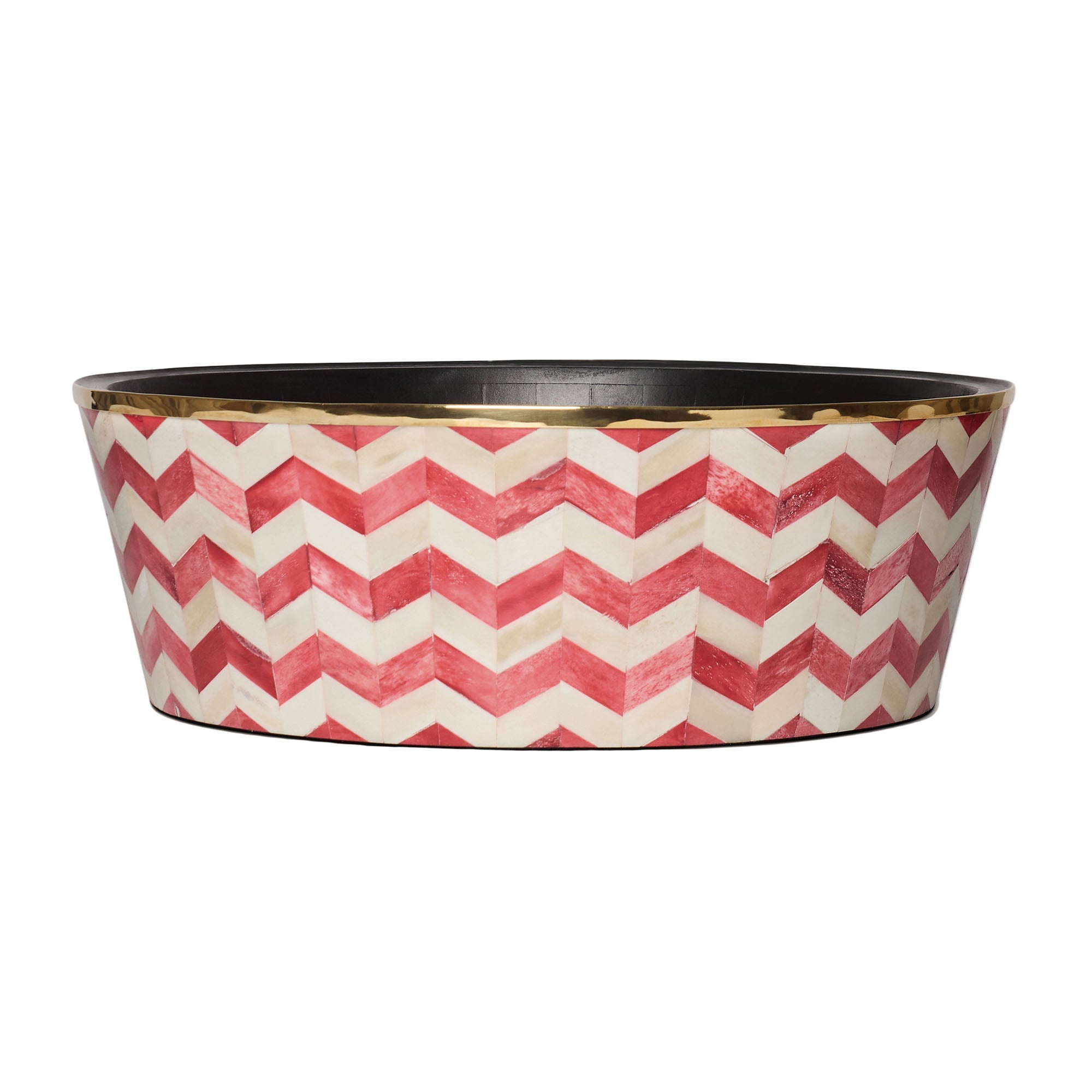 Round Inlay Planter | Large | Red | Chevron
