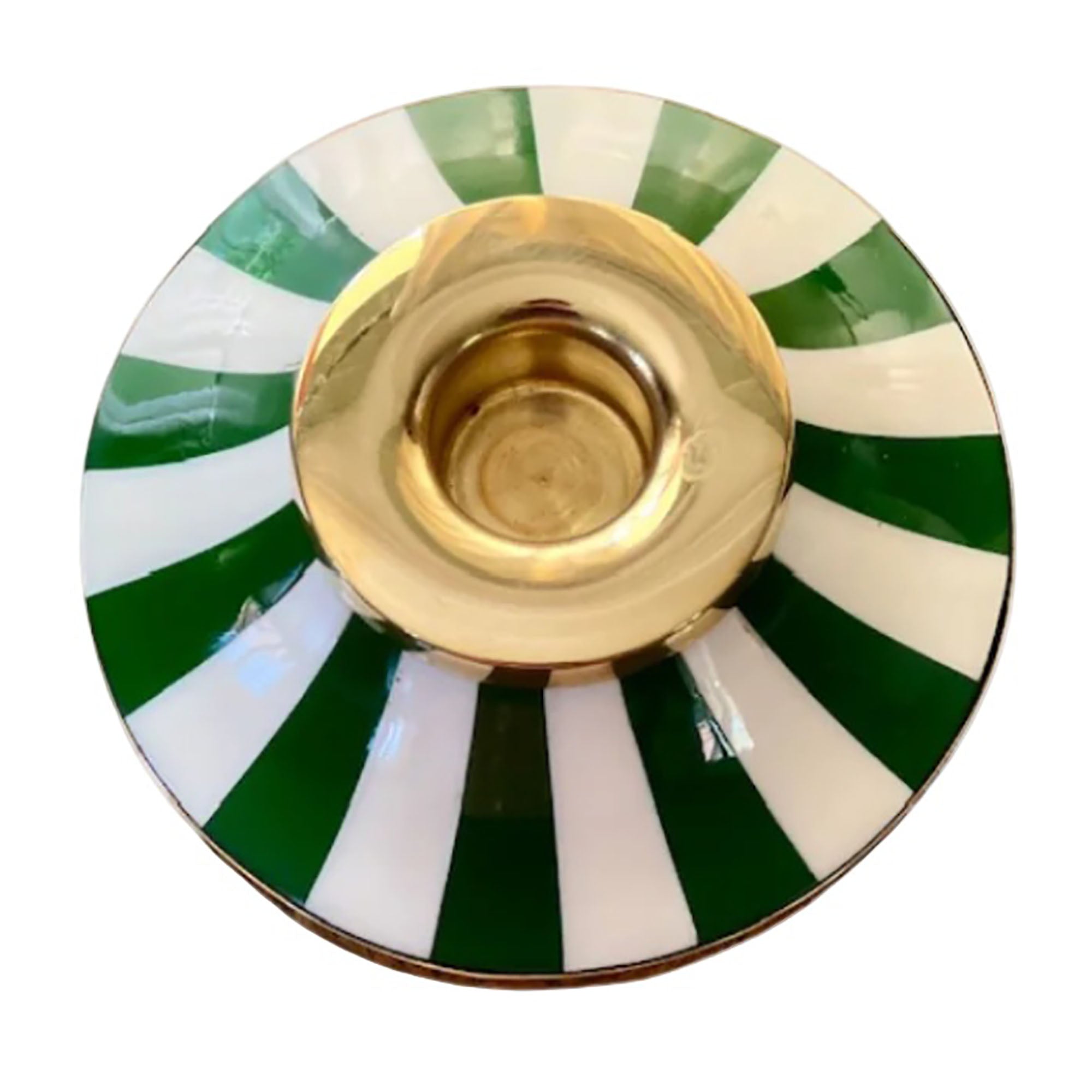 Circus Candleholder | Forest Green | Striped