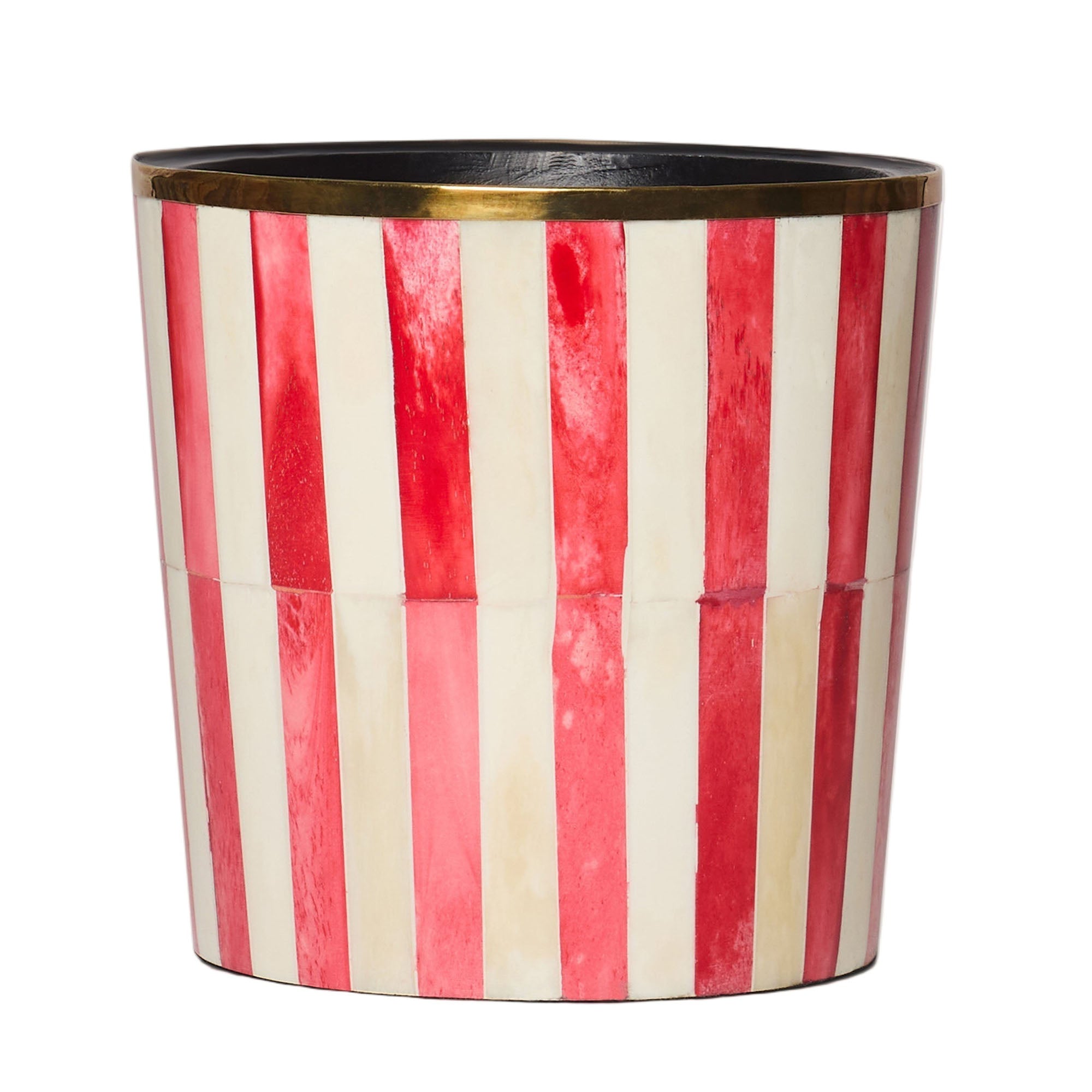 Round Inlay Planter | Medium | Red | Striped