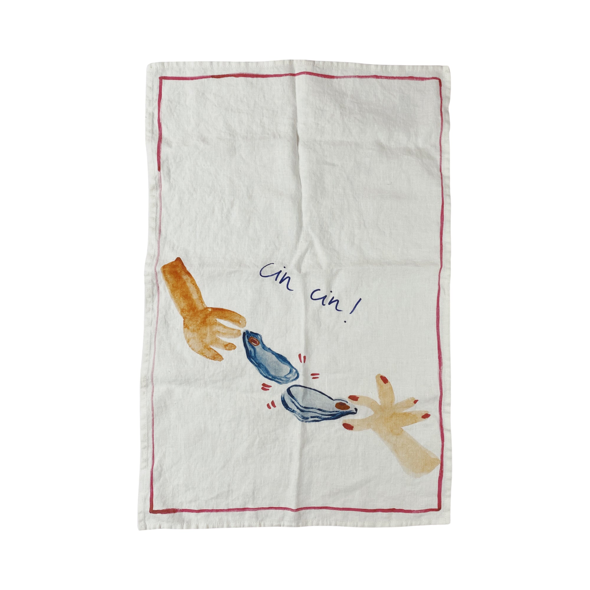 Cin Cin! Oyster Cheers - Linen Teatowel