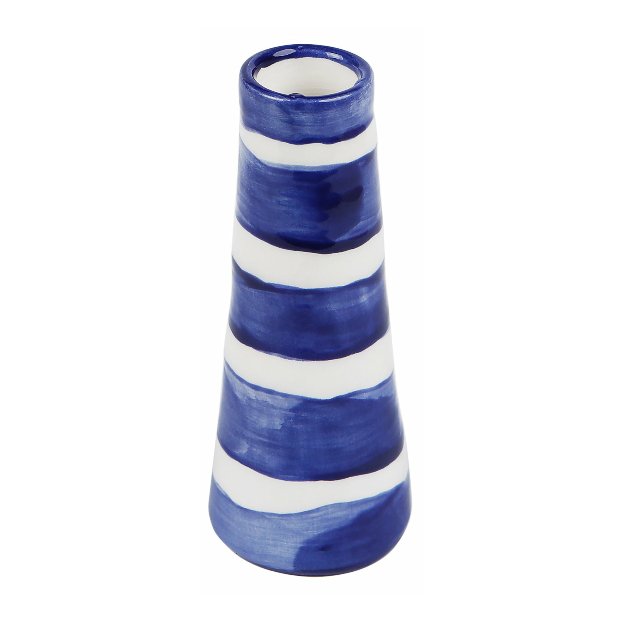 Aegean blue stripes I vase