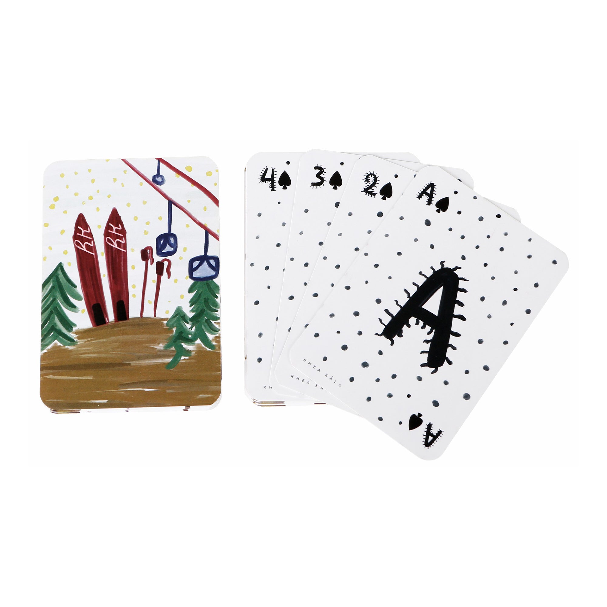 Skis playing cards set