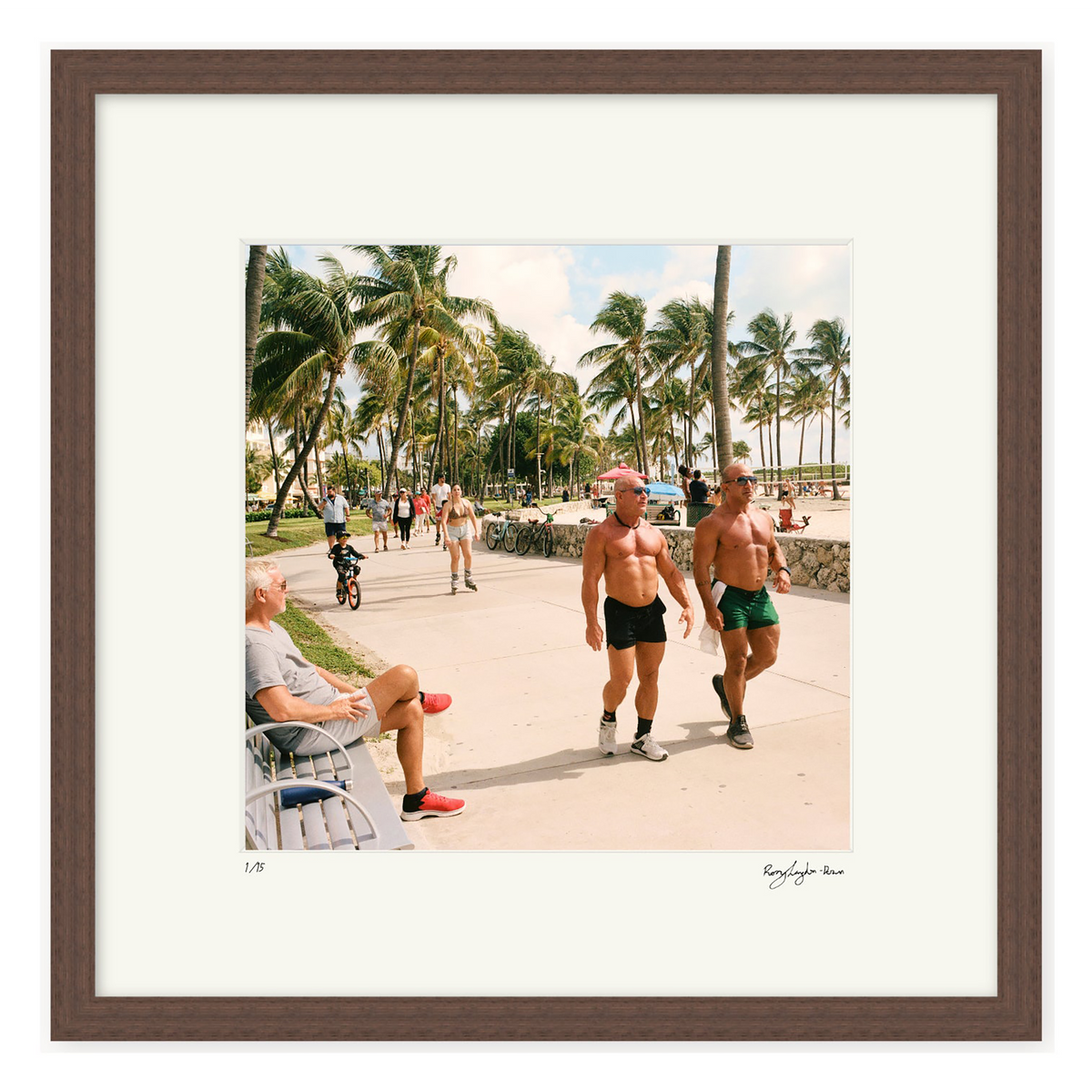 Along The Boardwalk, South Beach - Limited Edition Square Print
