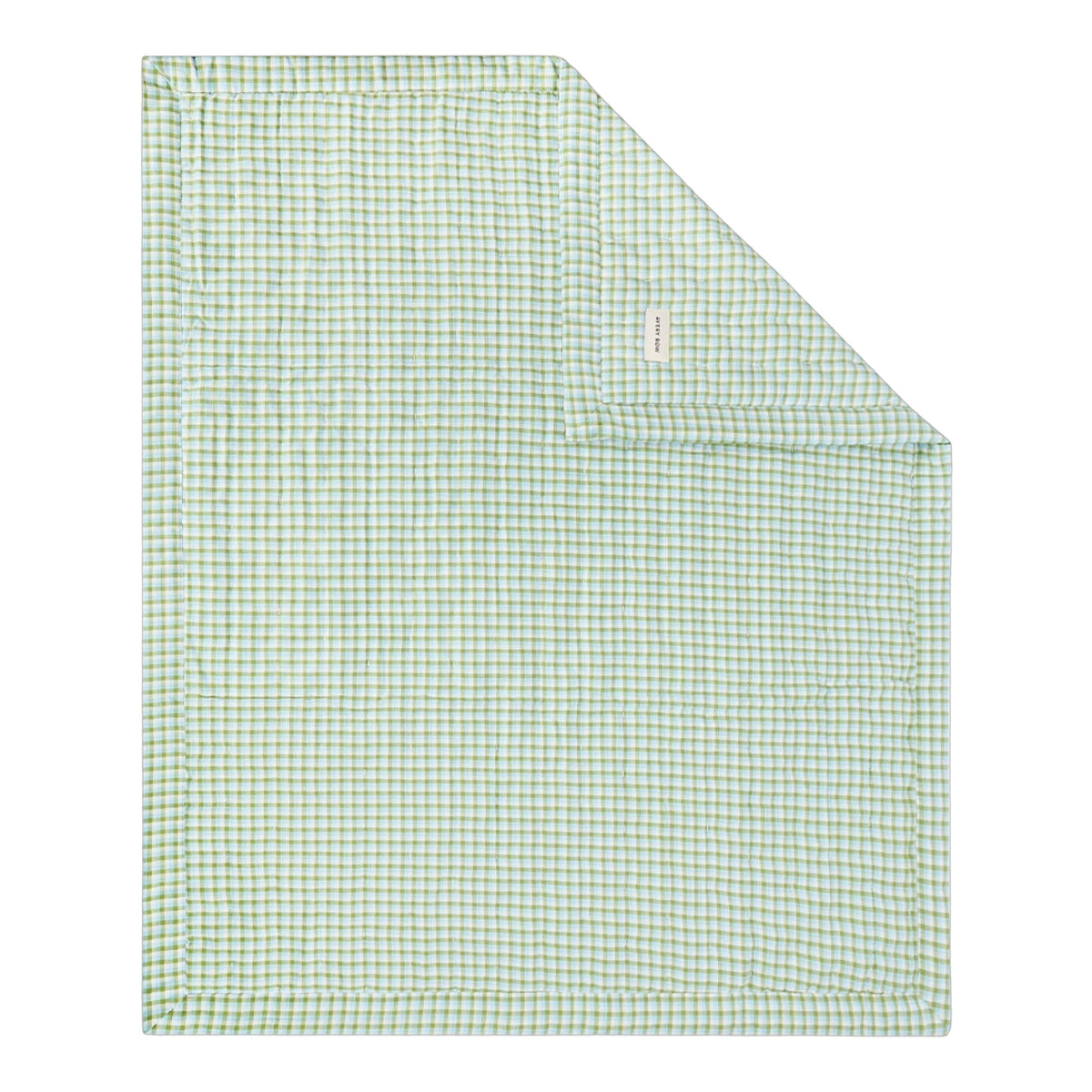 Quilted Single Bedspread - Greenhouse Gingham