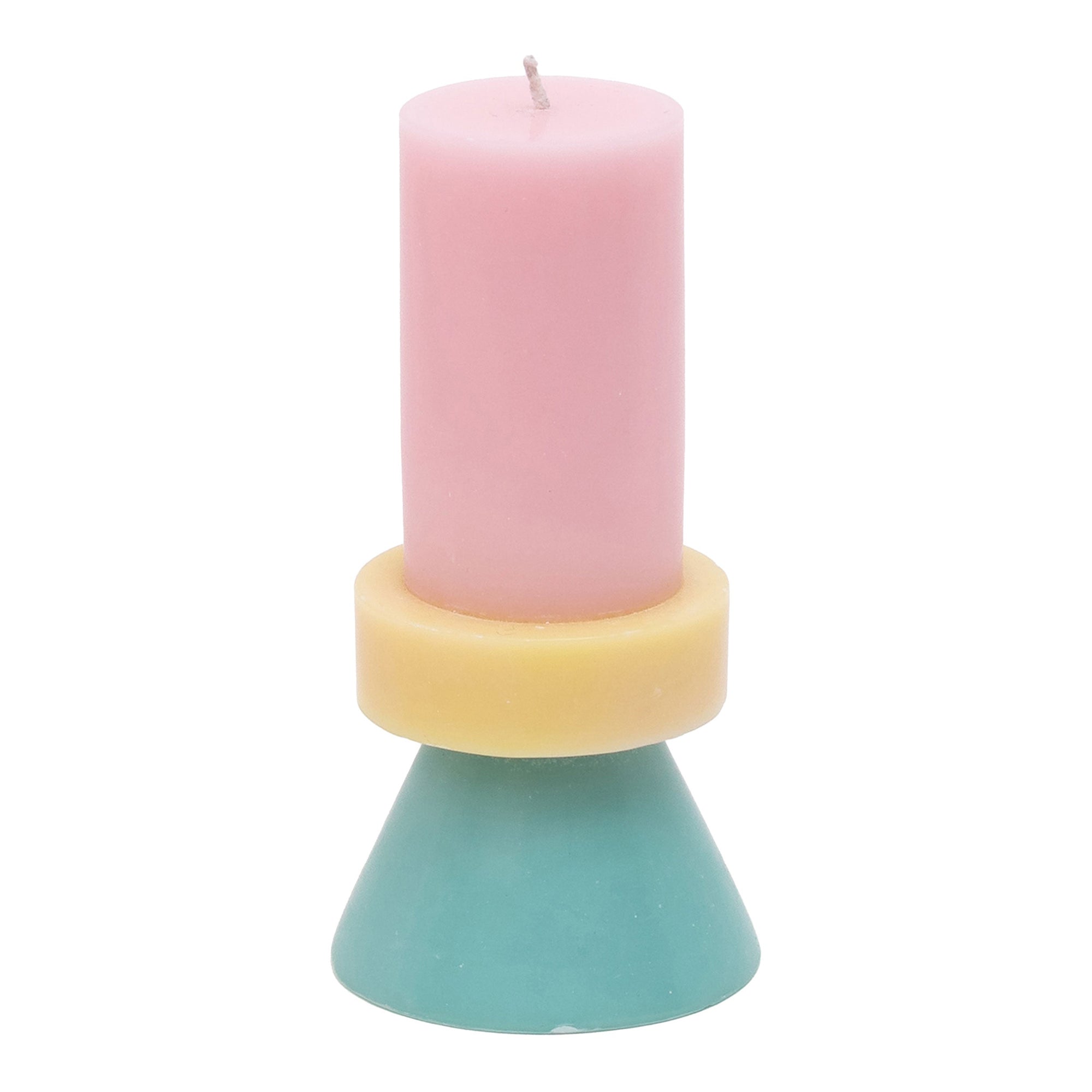 Stack Candle Tall - Floss Pink / Pale Yellow / Mint