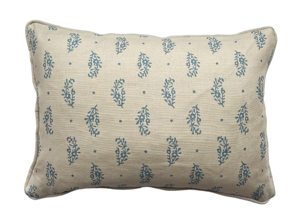 Paisley Sprig Cushion - Blue