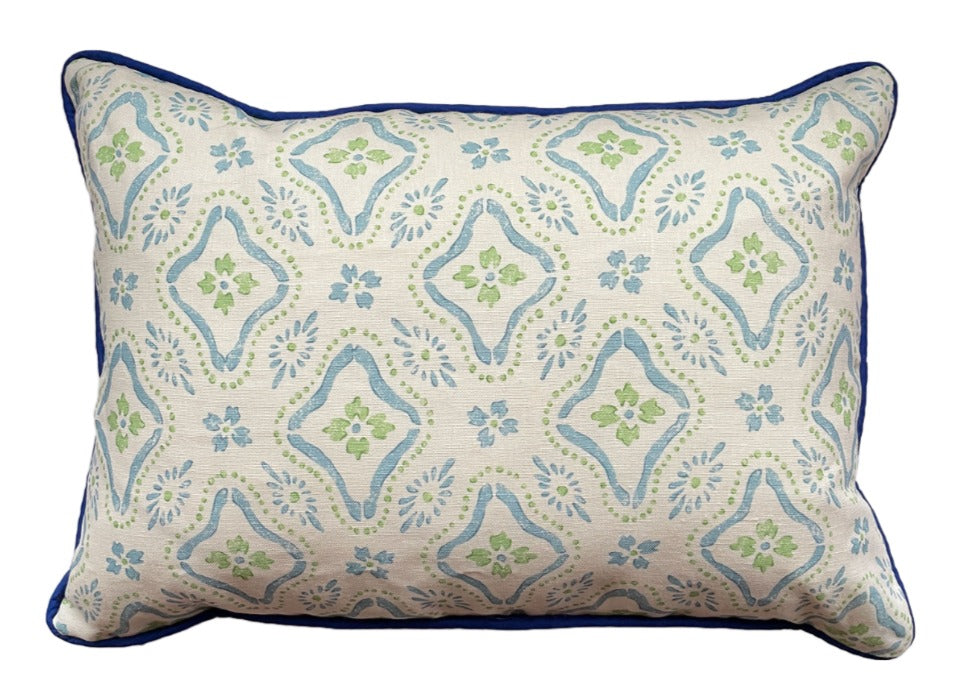 Polonaise Cushion - Blue & Green