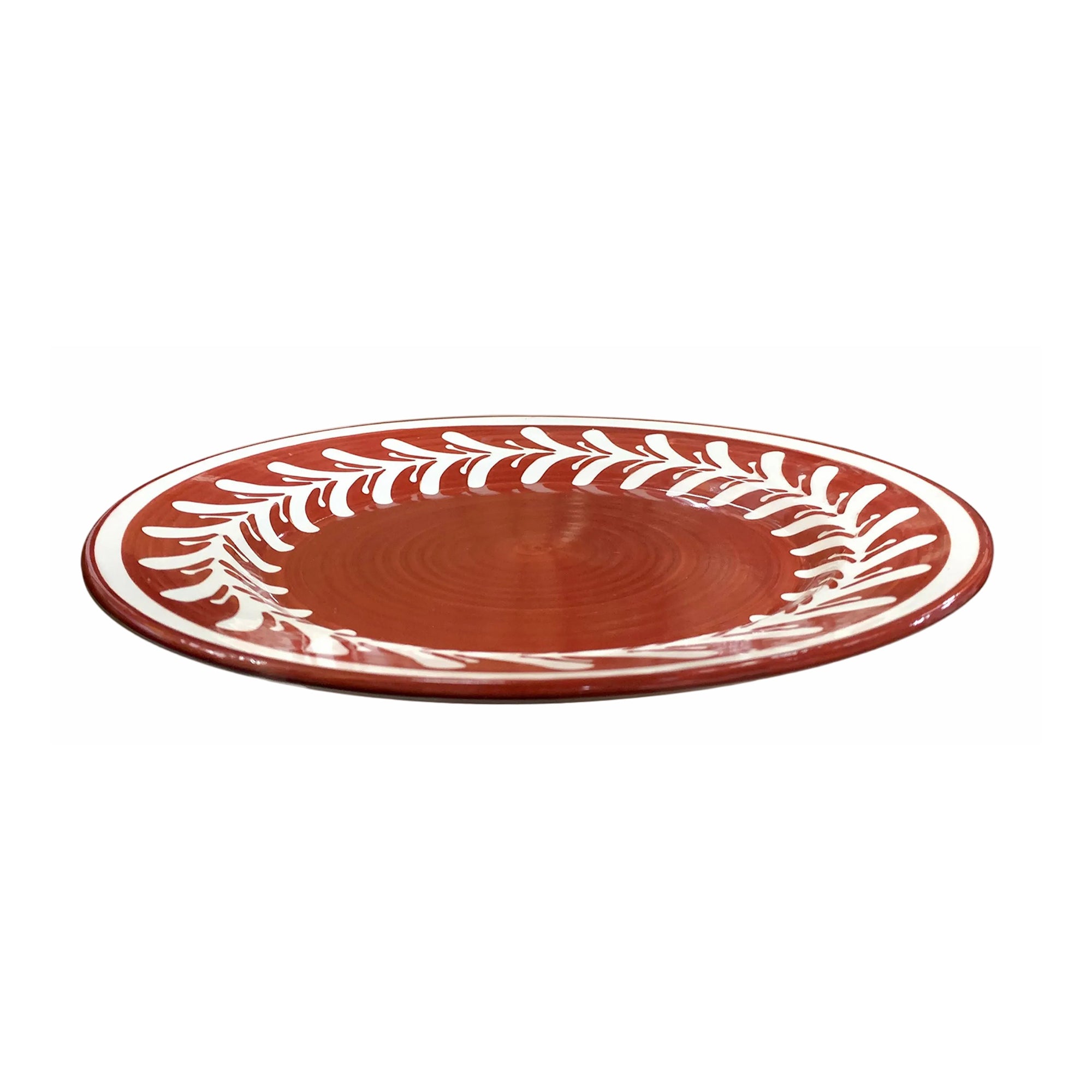 Dark Helecho Dinner Plate, Rust red