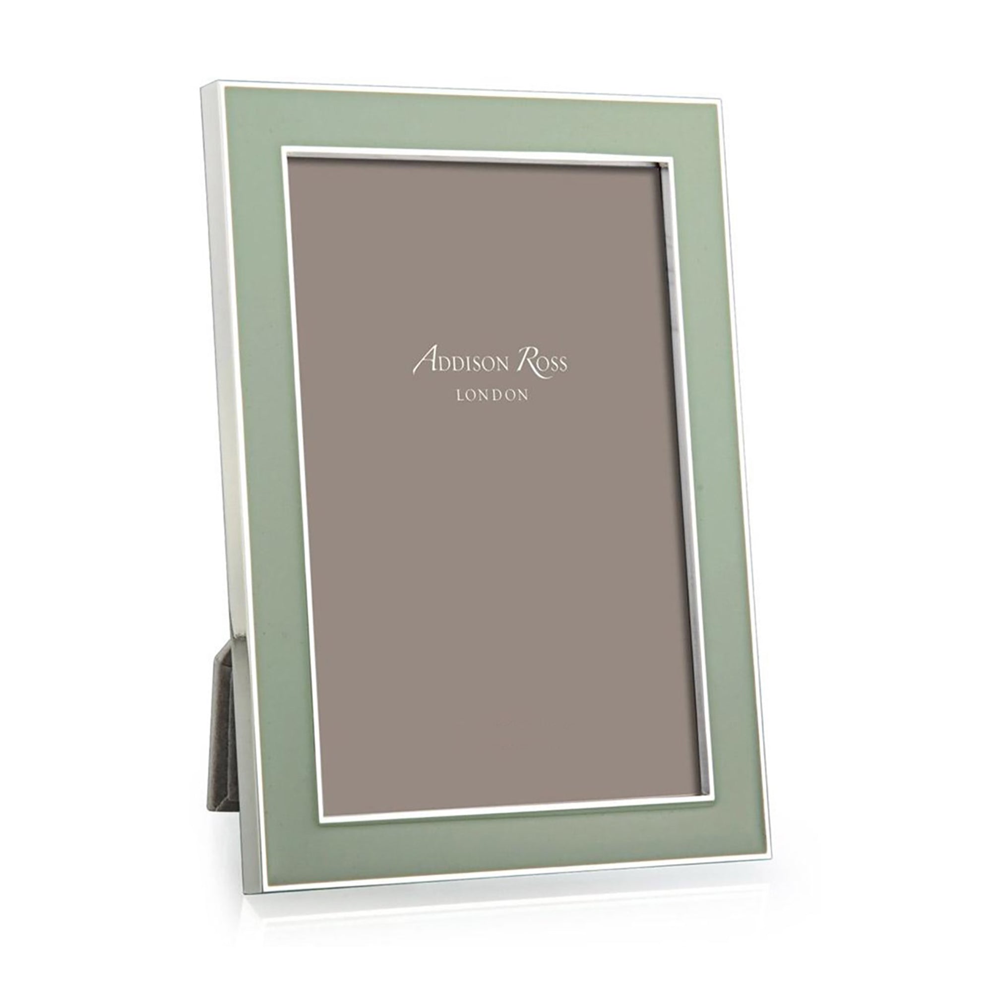 Pale Sage Green Enamel & Silver Frame