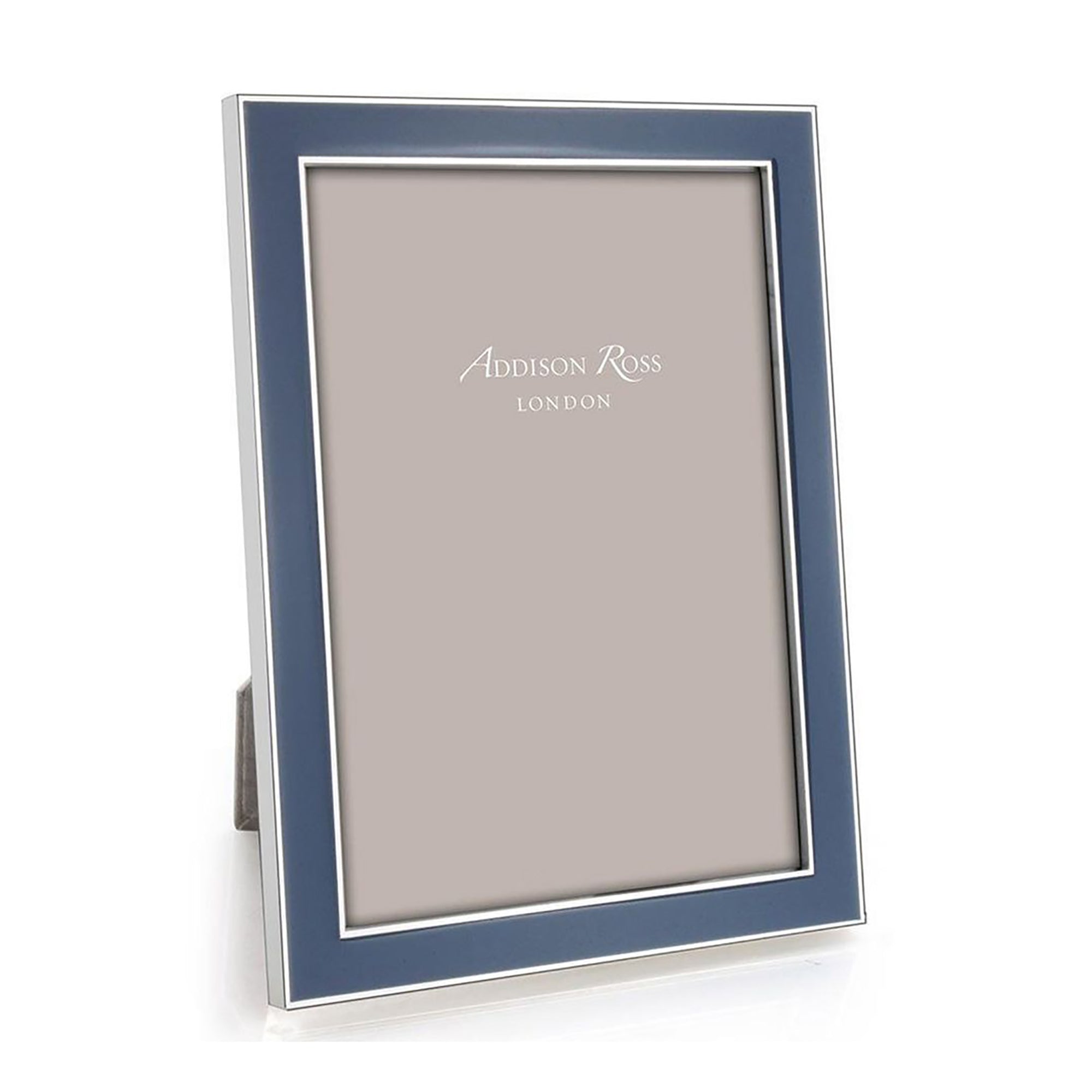 Denim Enamel & Silver Frame