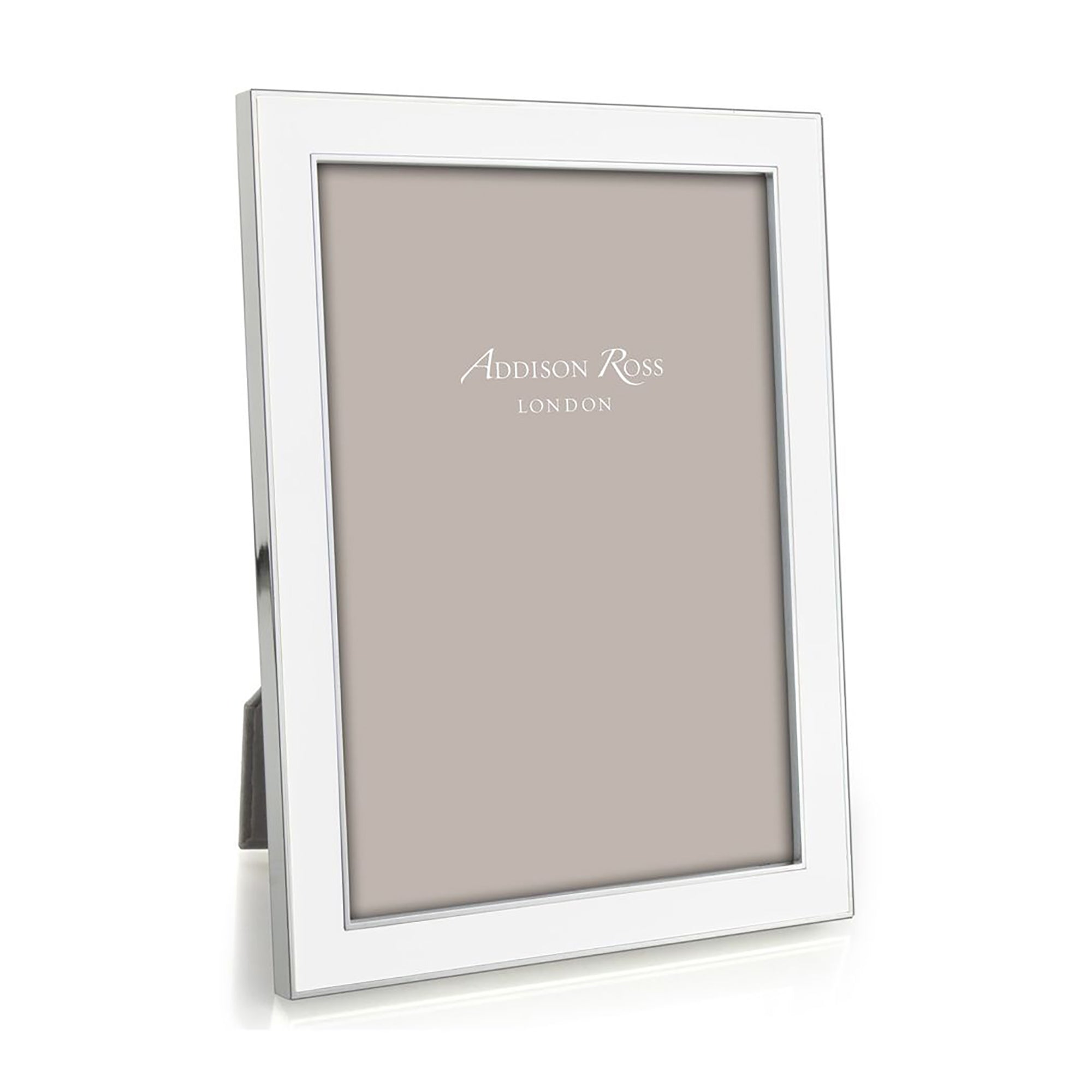 White Enamel & Silver Frame